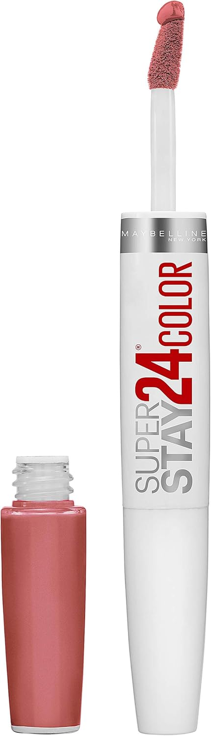 Maybelline New York Super Stay 24, 2-Step Liquid Lipstick Makeup, Long Lasting Highly Pigmented Color with Moisturizing Balm, Optic Ruby, Ruby Red, 1 Count