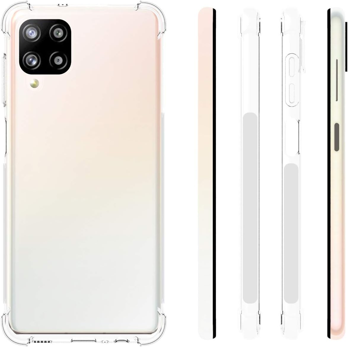 USTIYA Case for Samsung Galaxy A12 Clear TPU Four Corners Protective Cover Transparent Soft image number 4