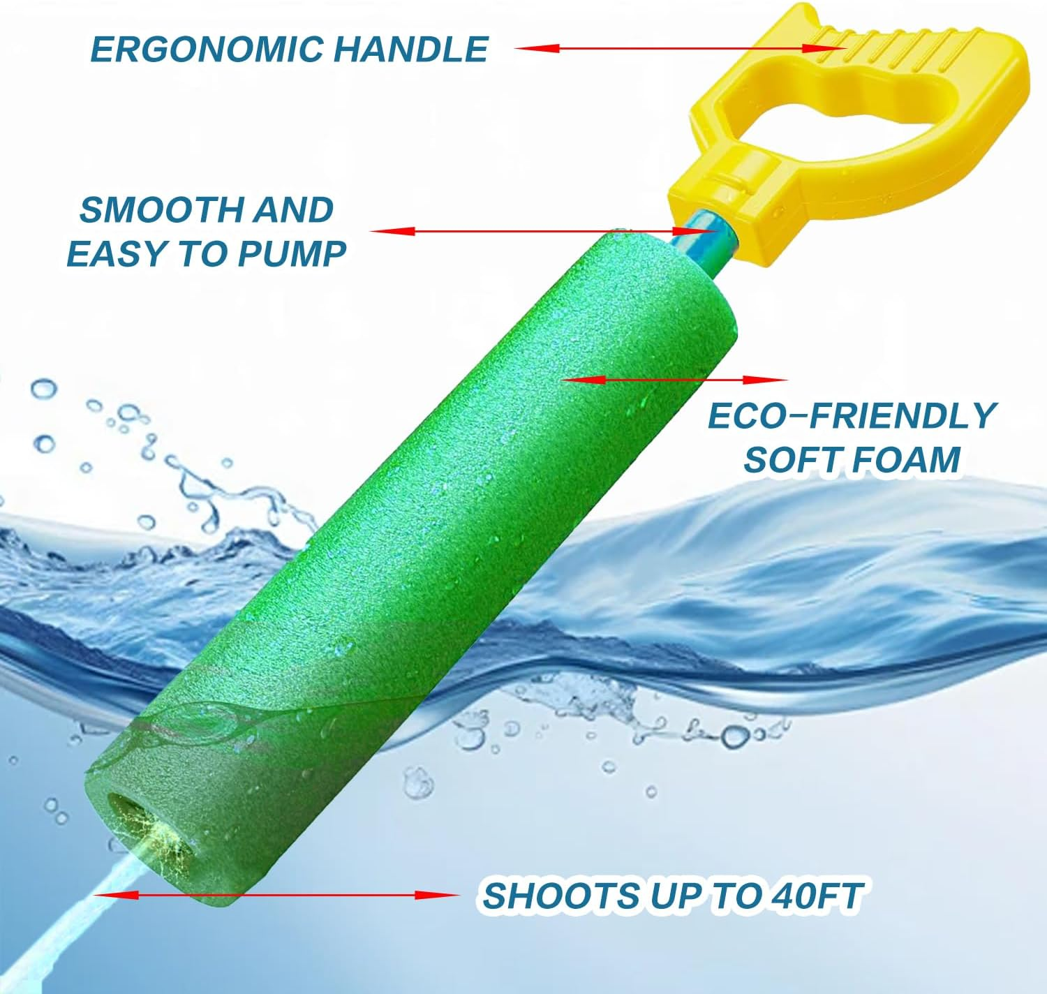 6 Pack Water Blaster Soaker Squirt Guns Set, Super Foam Water Gun Shoots up to 12 Metres,Swimming Pool Beach Summer Party Outdoor Water Pistol Game Fighting Toys for Kids Boys Girls