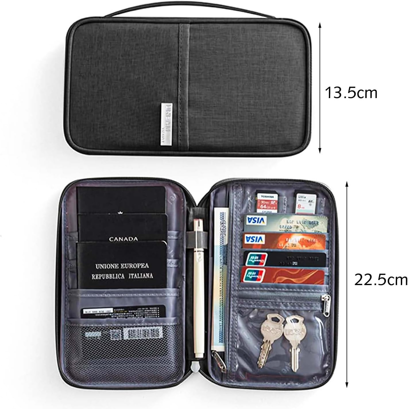 Luxiremi Passport Protective Case for Men and Women Travel Organiser Waterproof with RFID Blocker for Credit Cards, Tickets, ID and Travel Documents image number 3