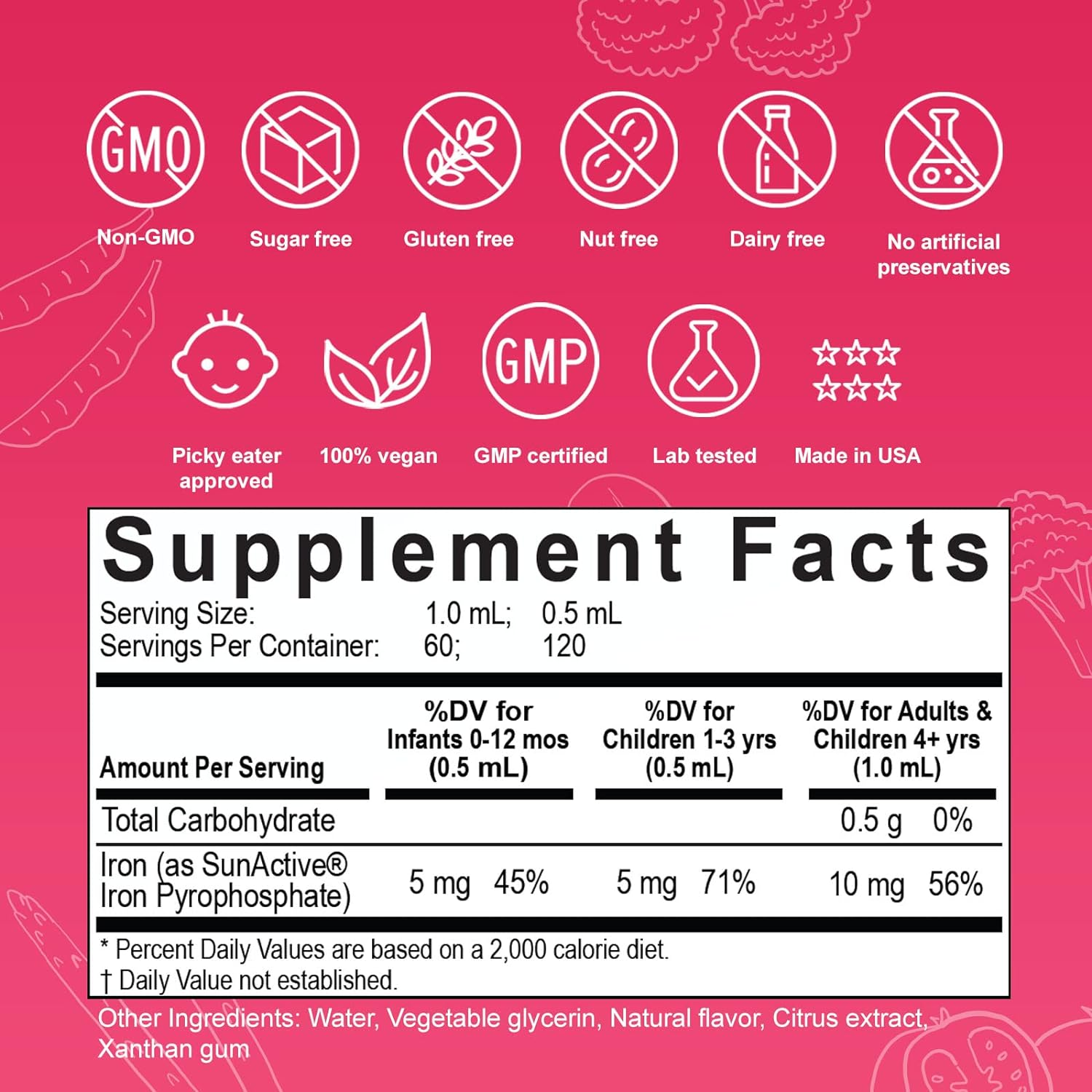 Nuvamin &ndash; Liquid Liposomal Iron Drops for Baby, Toddlers, Kids, & Adults, 2Fl.Oz (60Ml), 120 Daily Serving. Great Taste - All Natural - Vegan - Superior Absorption, Berry Flavor image number 5