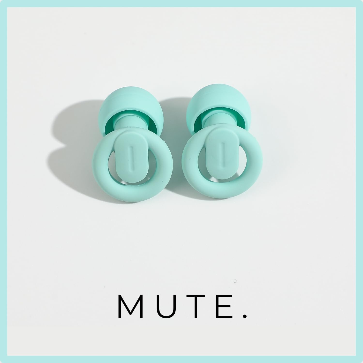 Mute.Produkten - Ear Plugs - Noise Reduction & Cancelling - SNR 33Db - Suitable for Sleep, Work, Travel, Flying, Music Concerts & More (Light Blue, One Size) image number 4