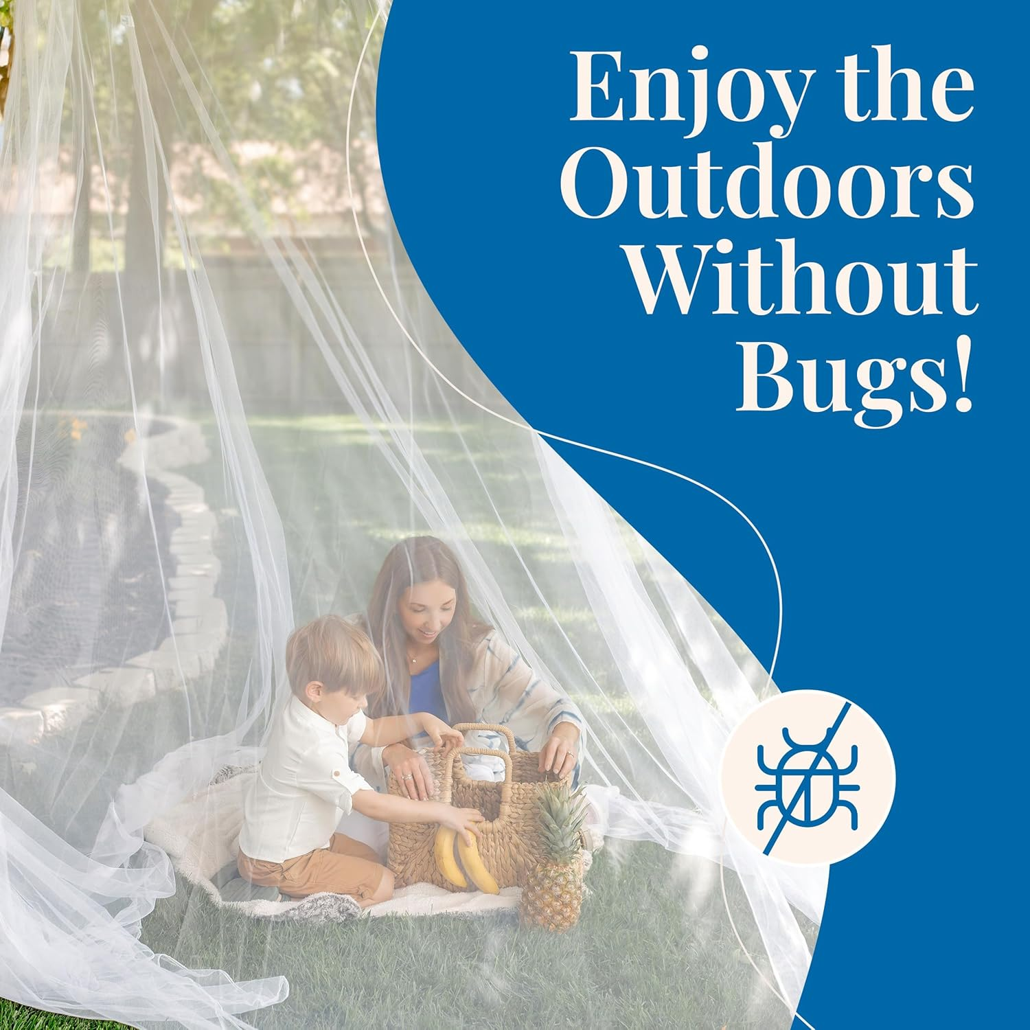 Lxjnfac Mosquito Netting for Bed, Large Mosquito Net, Bed Net Covers Single to California Beds, Bug Net for Camping, Crib Canopy, Premium Quality for Indoor Outdoor Use and Travel image number 4