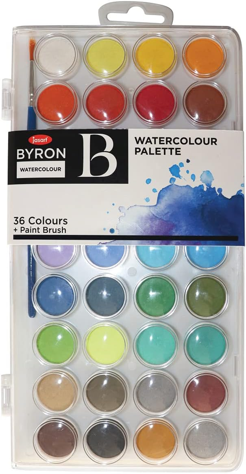 Jasart Byron Watercolour Palette 36 Colour Set with Brush
