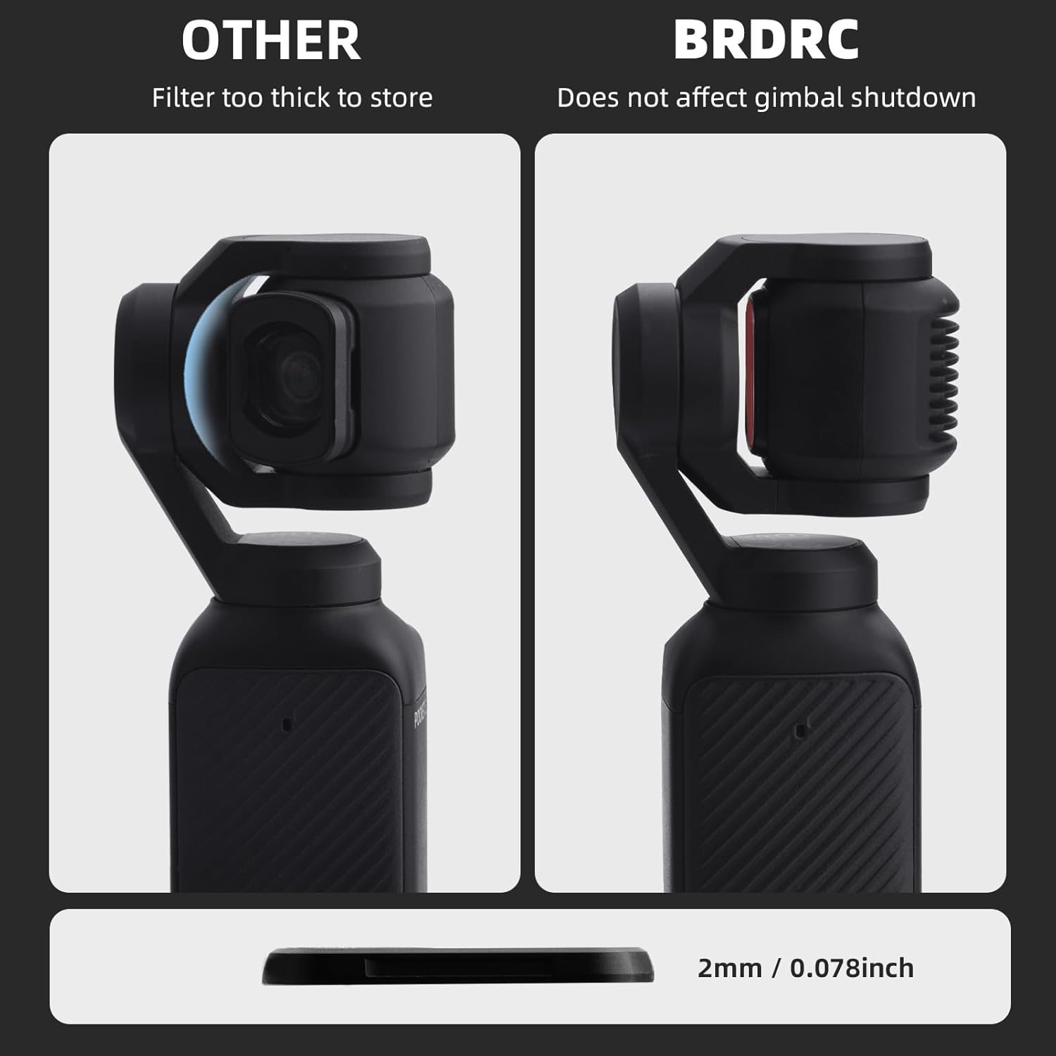 BRDRC Pocket 3 ND Filters Set, 6 Pack - CPL ND4 ND8 ND16 ND32 ND64 Lens Filter for DJI Osmo Pocket 3 Creator Combo Camera Accessories - Can Be Stacked image number 2