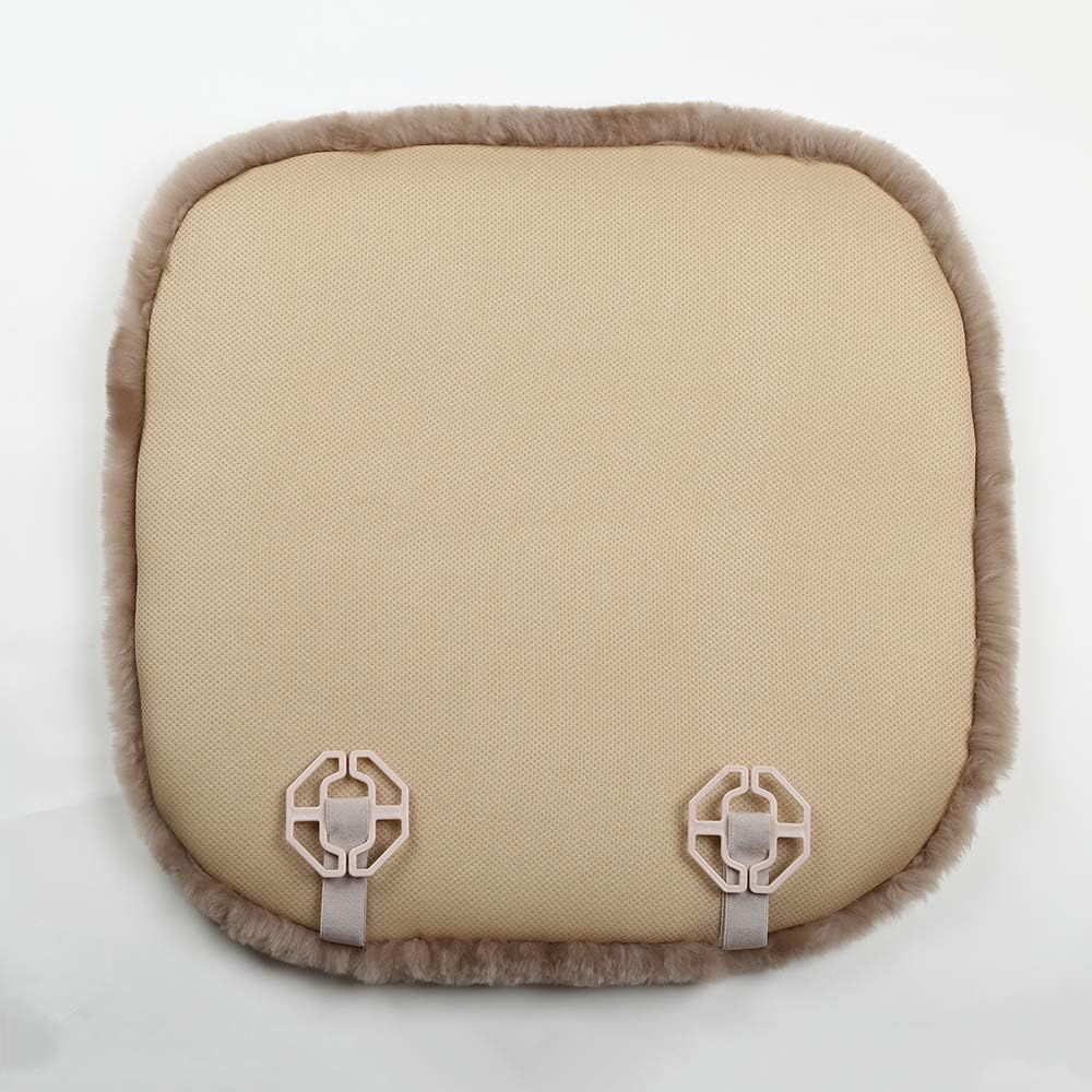 MLOVESIE Genuine Sheepskin Car Seat Cushion Natural Fur Wool Seat Cover for Cars Trucks SUV Soft Comfort Office Chair Protector Pad Car Accessories Universal Fit image number 1