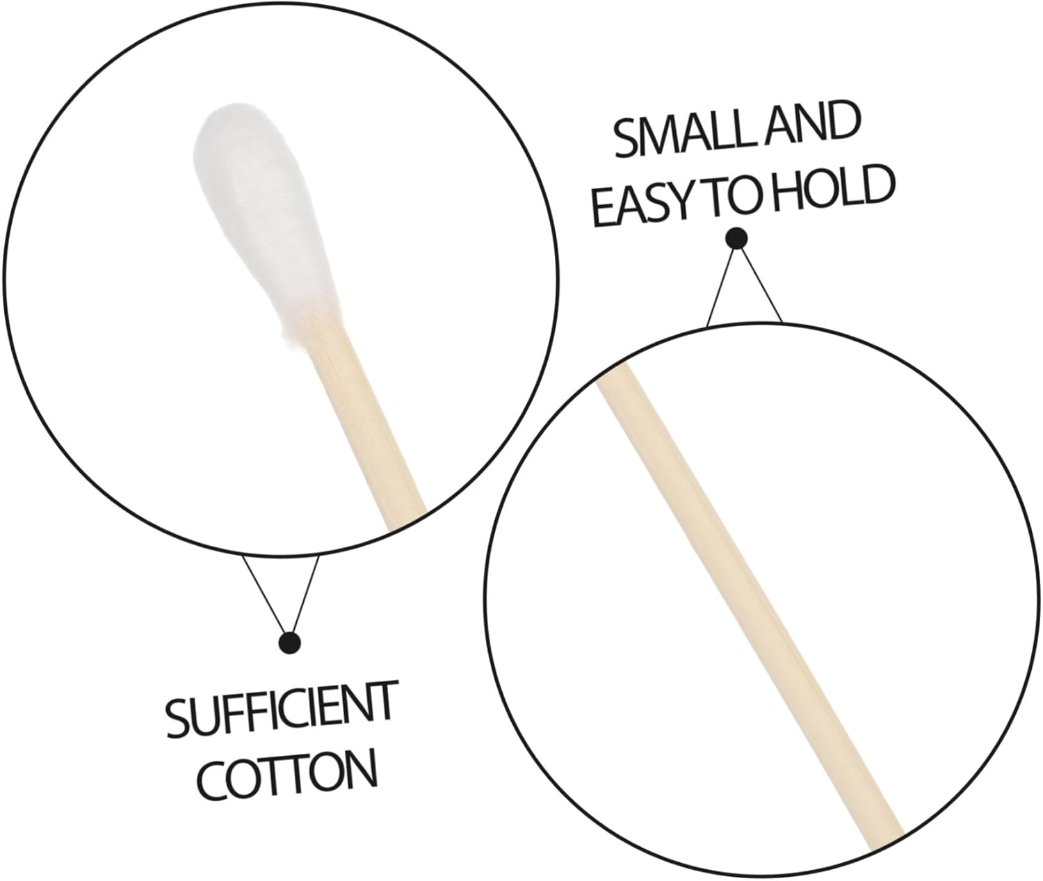 100Pcs Multifunctional Cotton Ear Swabs Disposable Dual-Head Cotton Swabs Wooden Handles for Makeup and Delicate Surface Cleaning for Electronics and Ear Wax Removal image number 2