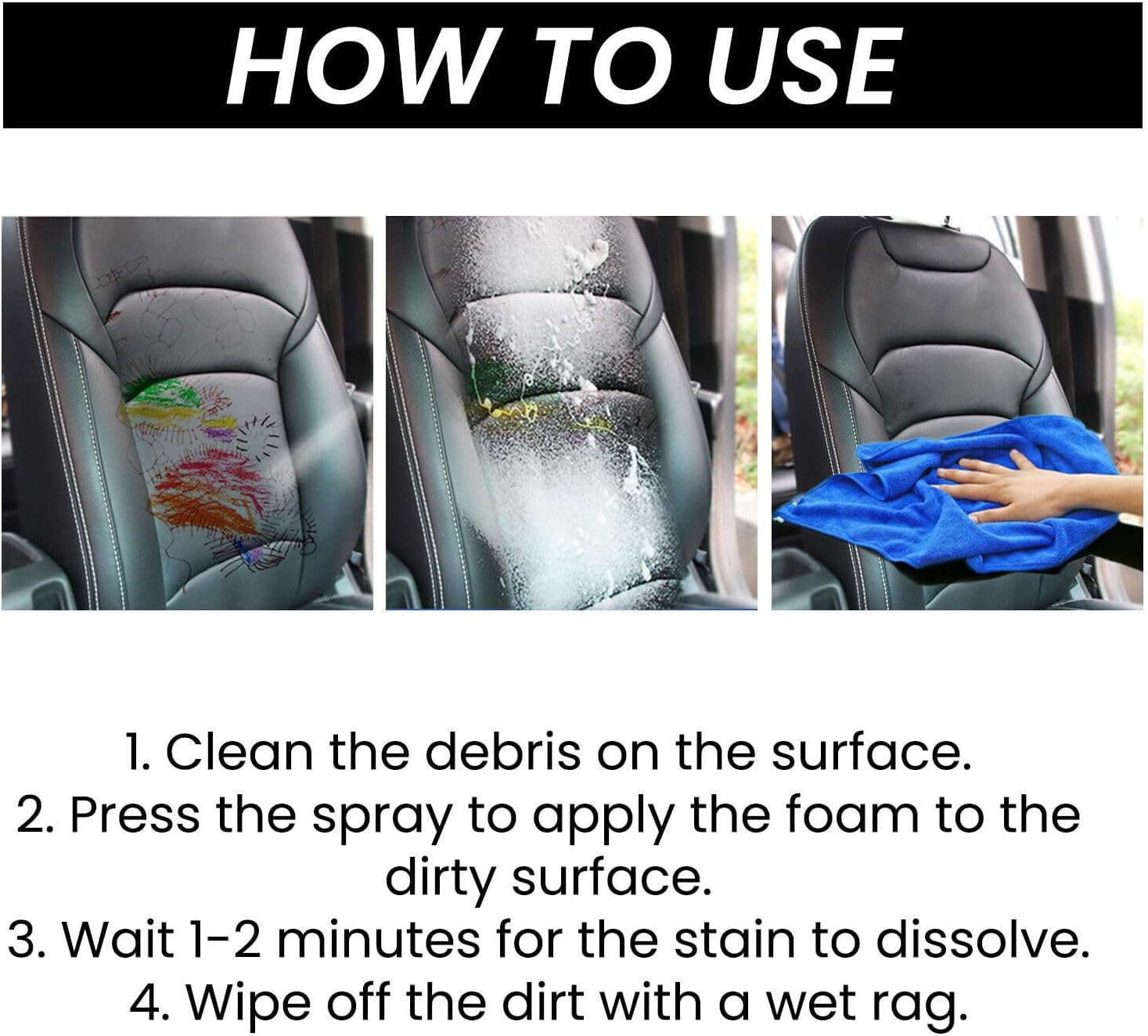 Tootoo Car Foam Cleaner, Special Cleaning Agent for Seat Cleaning, Maintenance (3) image number 5