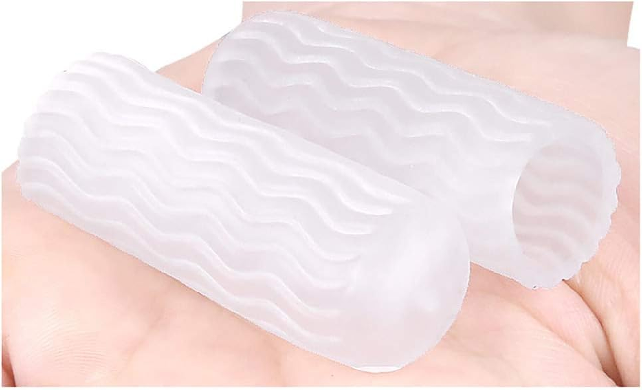 5 Pair Toe Protector Gel Cover Cap Pain Relief Preventing Blisters Corns Nail Tools Foot Care Toe Separators (Translucent) - Beige image number 5