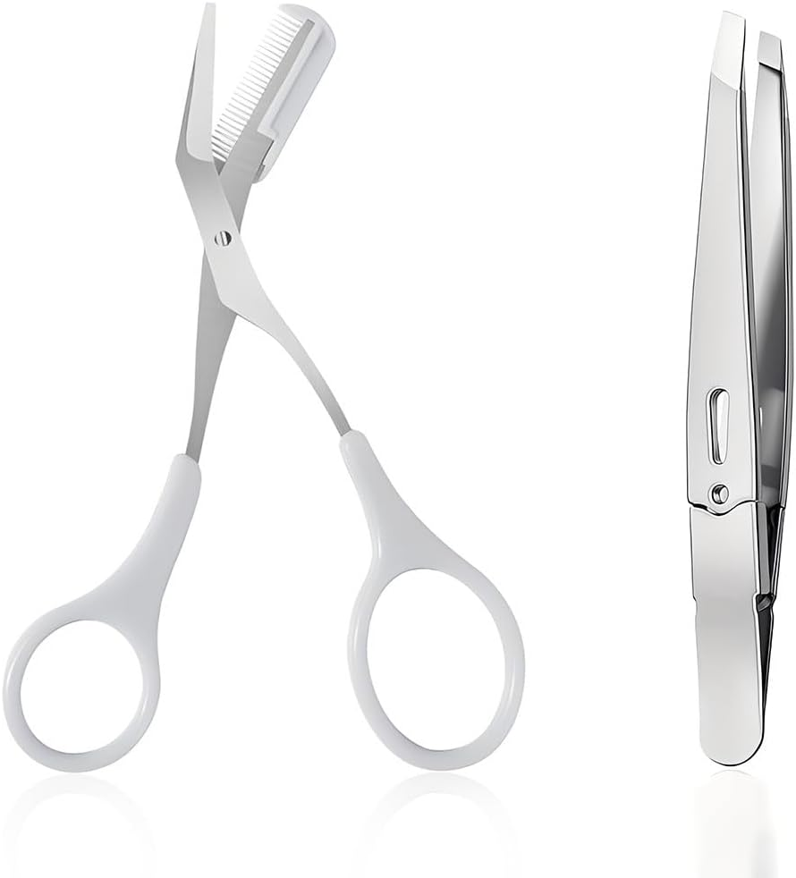 JYNXOR Tweezers, Tweezers, Eyebrow Plucking, Professional Precision Eyebrow Tweezers for Women and Men, Comes with Eyebrow Scissors, for Eyebrows, Beard image number 3