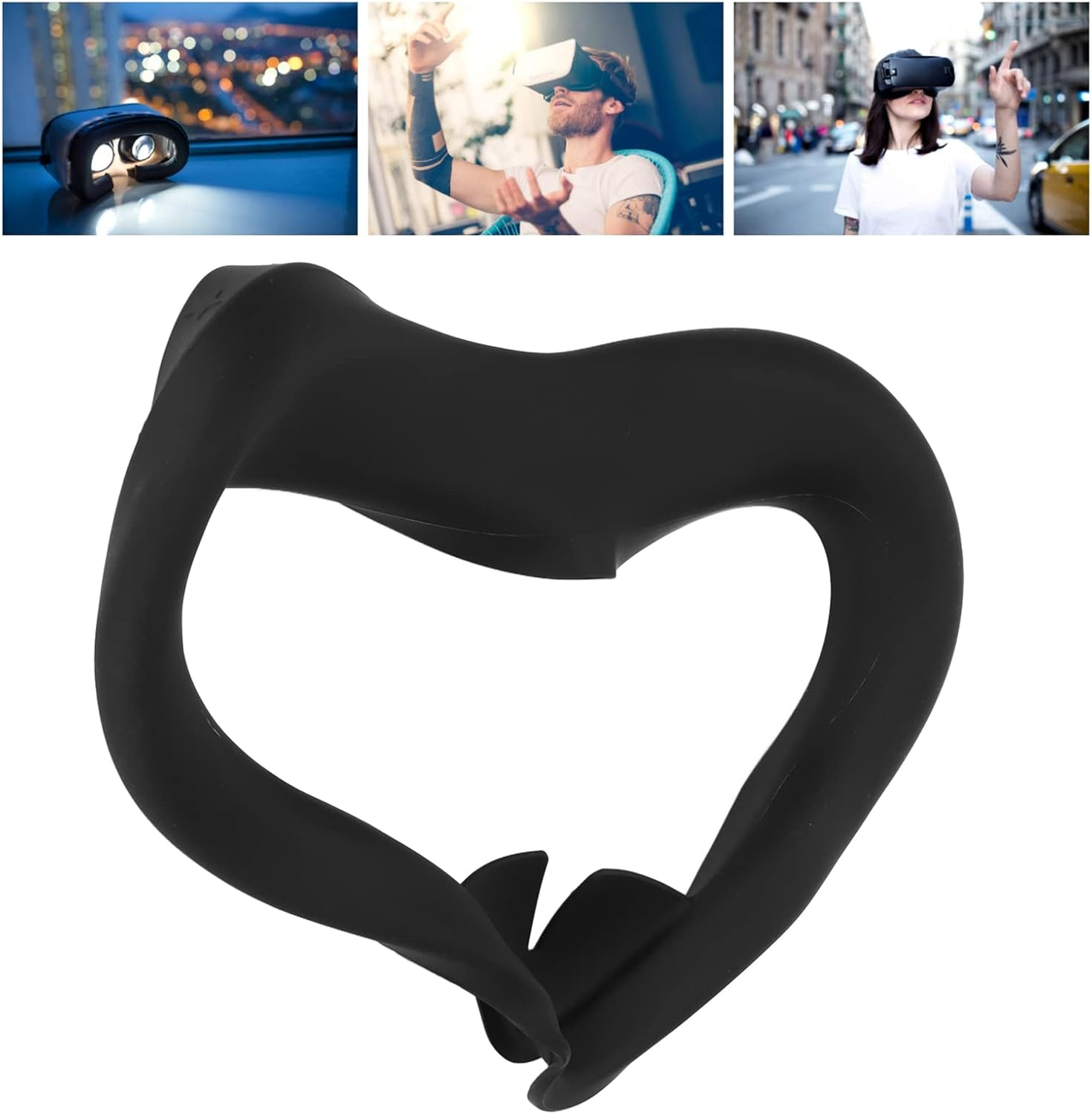 VR Silicone Mask Face Cover, VR Silicone Mask Cover Pad Elastic for Oculus Quest 2 VR Gaming for Virtual Reality Headset image number 6