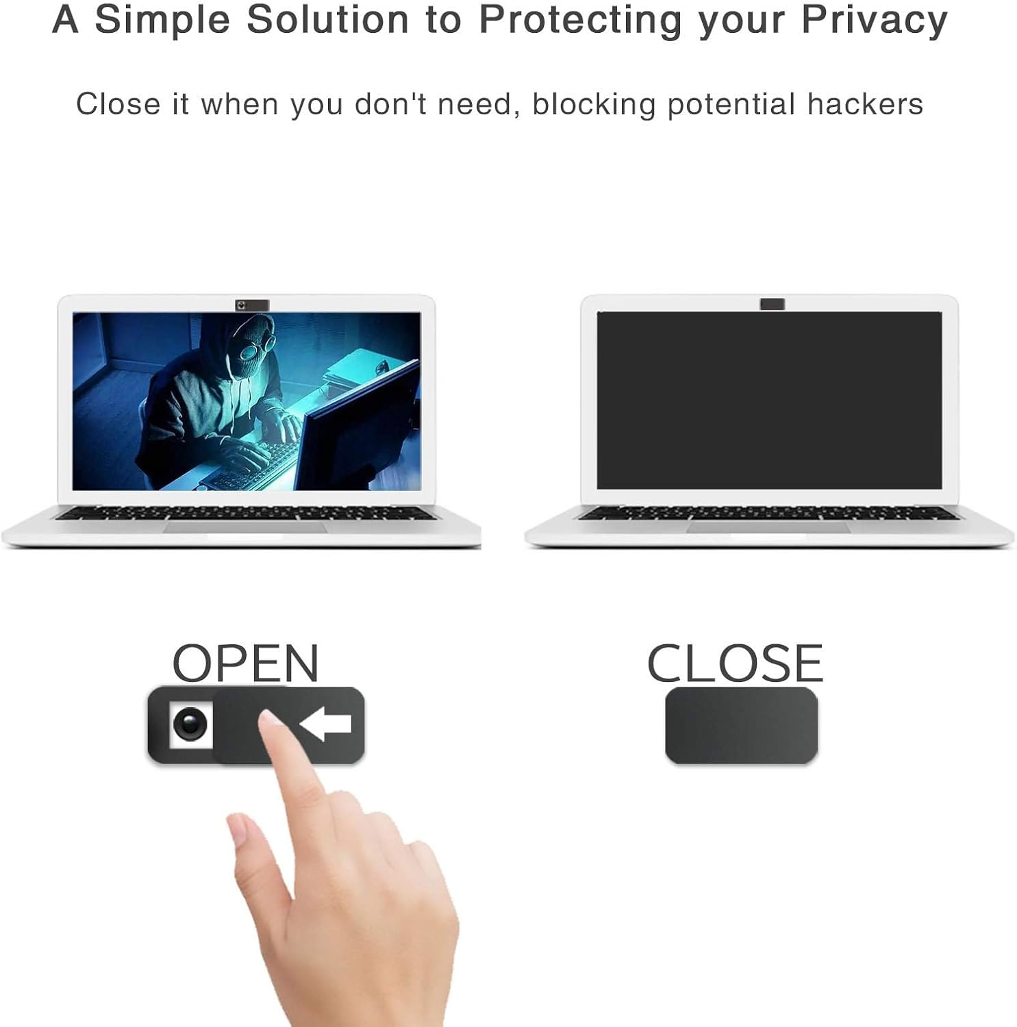 Laptop Camera Cover Slide (3 Pack), Webcam Privacy Protector for Computer, Laptop, Ipad with Ultra Thin Slide Open Design - Yosten