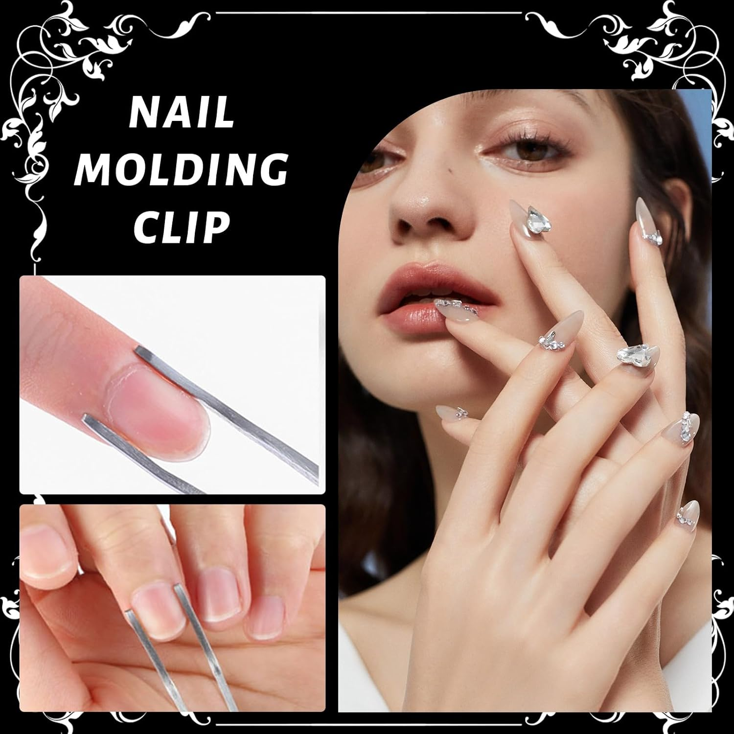 JEYORZY Pack of 2 Tweezers Nail Pinch, Nail Shapes, Stainless Steel Pinch Pliers, Tweezers, Tweezers Shapes, Stainless Steel Clip, Nail Art, Multifunctional Nail Nippers, Tweezers Tool for Nail Tip image number 5