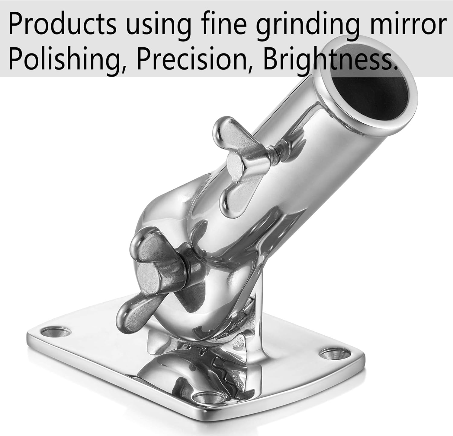 Flag Pole Bracket, Flag Pole Holder - 316 Marine Grade Stainless Steel, Heavy Duty for 1Inch Flag Pole Mount - Sliver image number 4