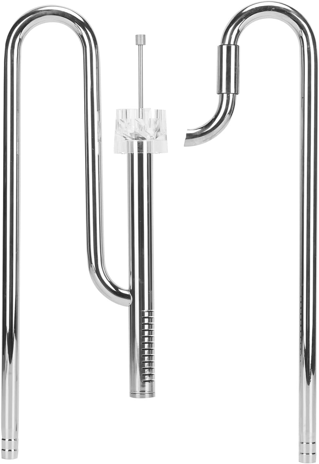Metal Lily Pipe Surface Skimmer, Steel Stainless Inflow and Outflow Pipe Set Removes Surface Scum Pipe with 2 Acrylic Holders for Aquarium Planted Tank, Easy to Adjust (16Mm/0.63In) image number 5