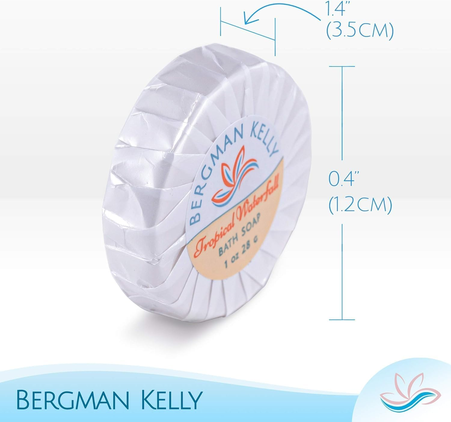 BERGMAN KELLY Travel Soap Bars, Travel Size Luxury Bulk Hotel Bar Soap; Small Individually Wrapped Soap Hotel Toiletries in Travel Sizes for Airbnb, Motel (Hotel Size 1Oz (New), D. 100 Pack) image number 6