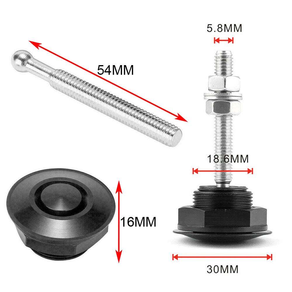 Woopeey 8 Pcs 1.25 Inch Universal Aluminum Vehicle Hood Pins-Quick Release Lock Latch Bumper, License Plate Lock Clip, Push Button Bonnet image number 6