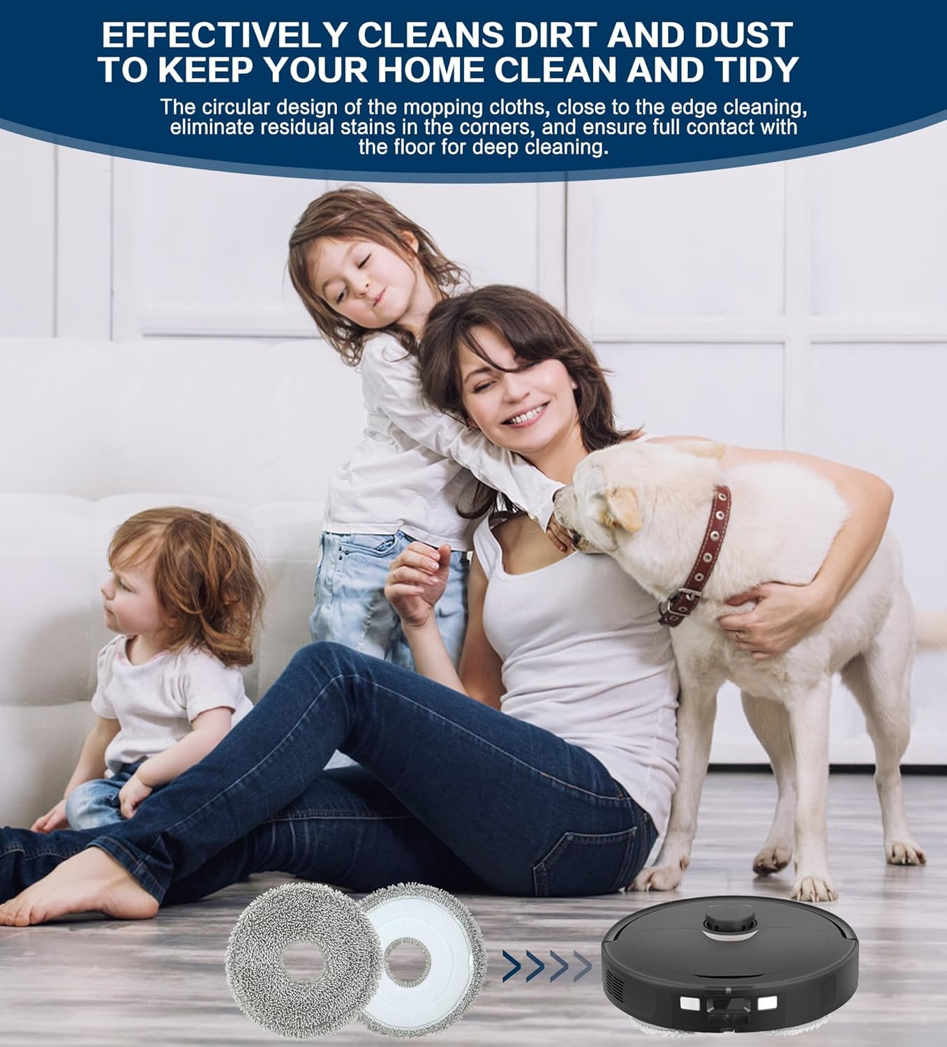 YBVABE Mopping Cloths for Dreame L20 Ultra /X30 Ultra / X40 Ultra/ L10S Pro Ultra /L10S Ultra/Roborock Q Revo/Q Revo Maxv/Q Revo Pro/Xiaomi X10+ Vacuum Cleaner Robots Replacement Microfiber Mop Parts image number 4