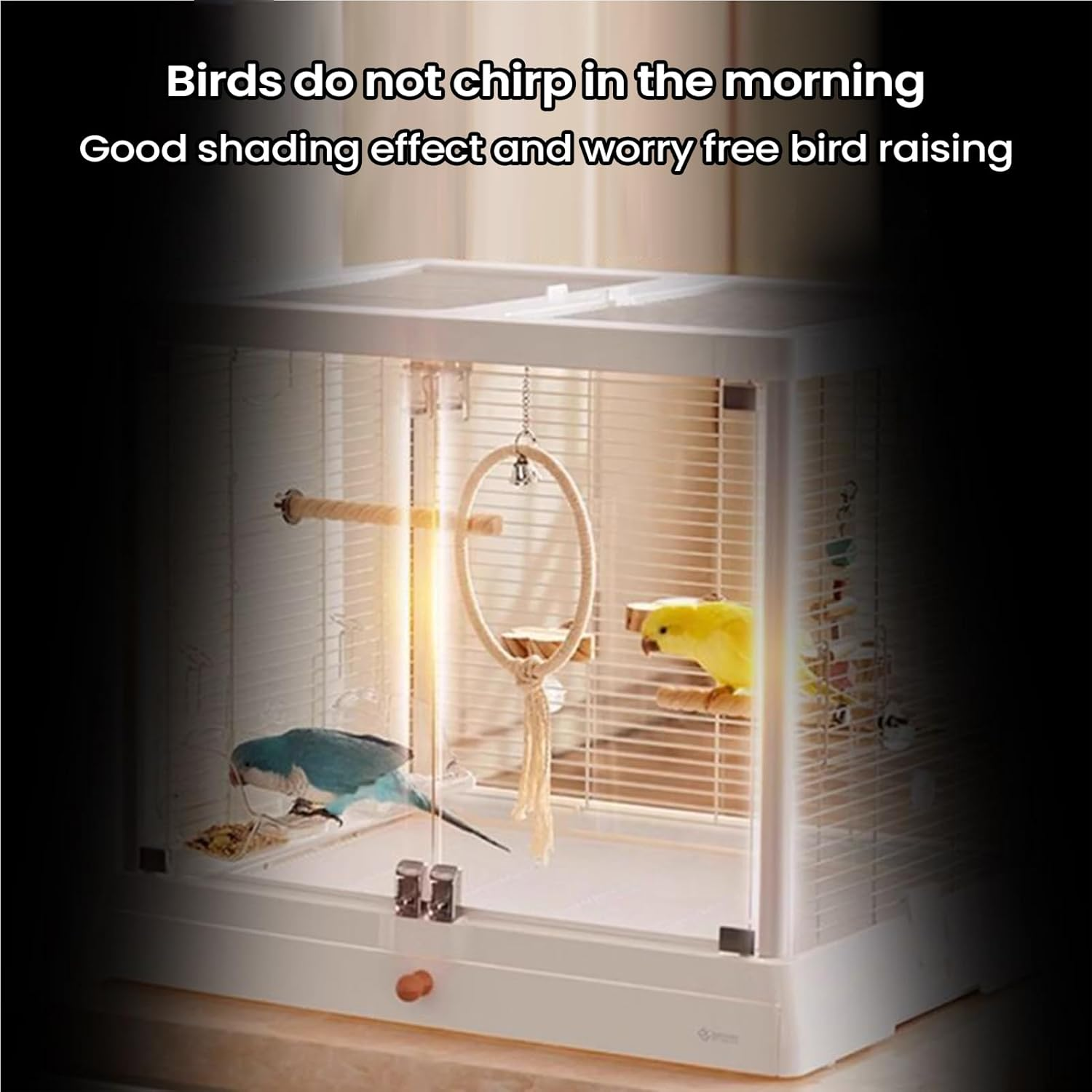 Parrot Cage Cover,Windproof Light-Proof Large Crate Cover,Bird Parrot Cage Guard Enclosure - for Mink, Canary, Parakeet, Lovebirds, Budgies image number 4