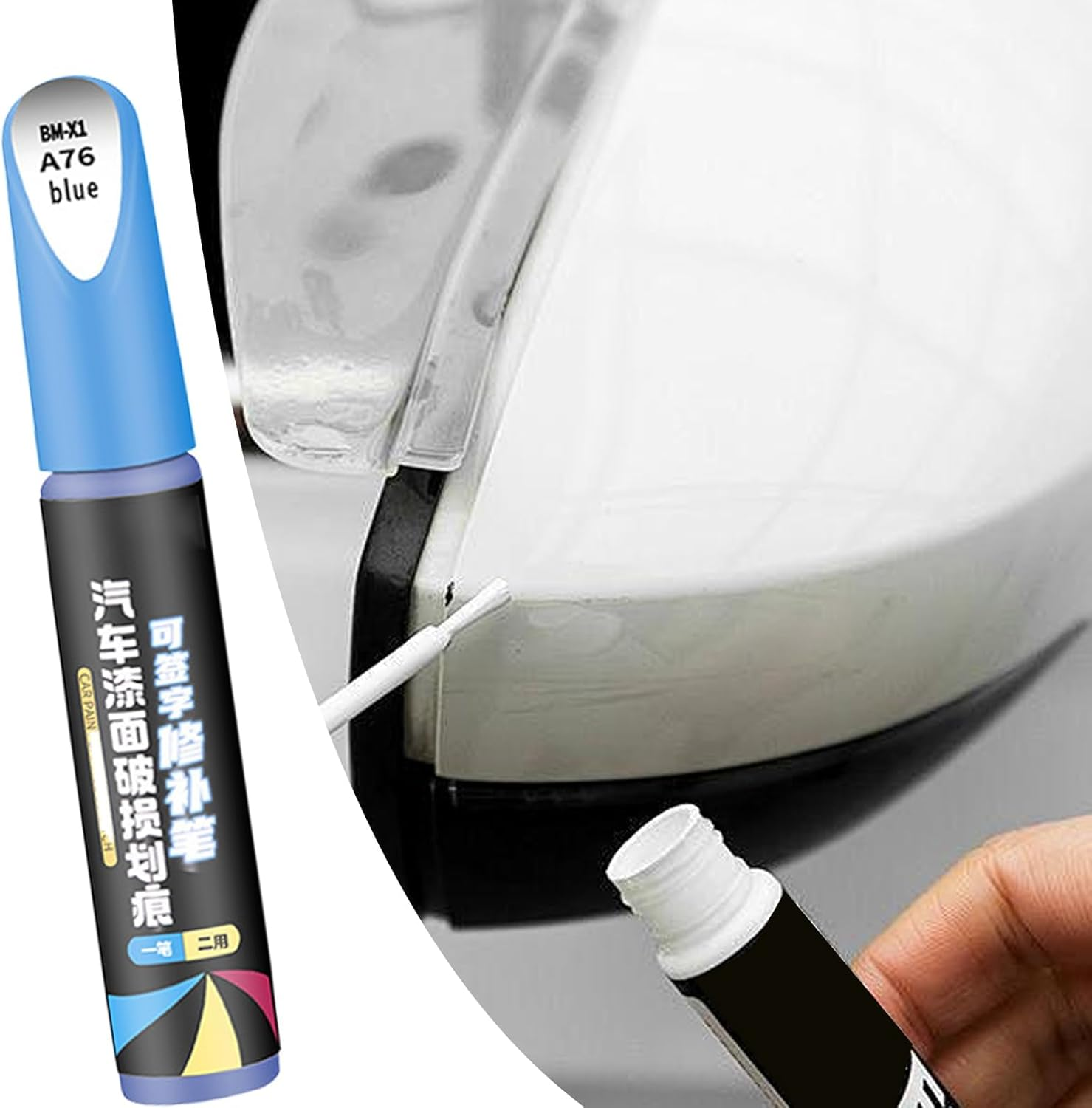 2PCS Auto Paint Repair Pen,Scratch Removal Pen for Car - Portable Vehicle Paint Maintenance Tool for RV Truck, Automotive Scratch Remover(Lake Blue) - Dark Gray image number 7