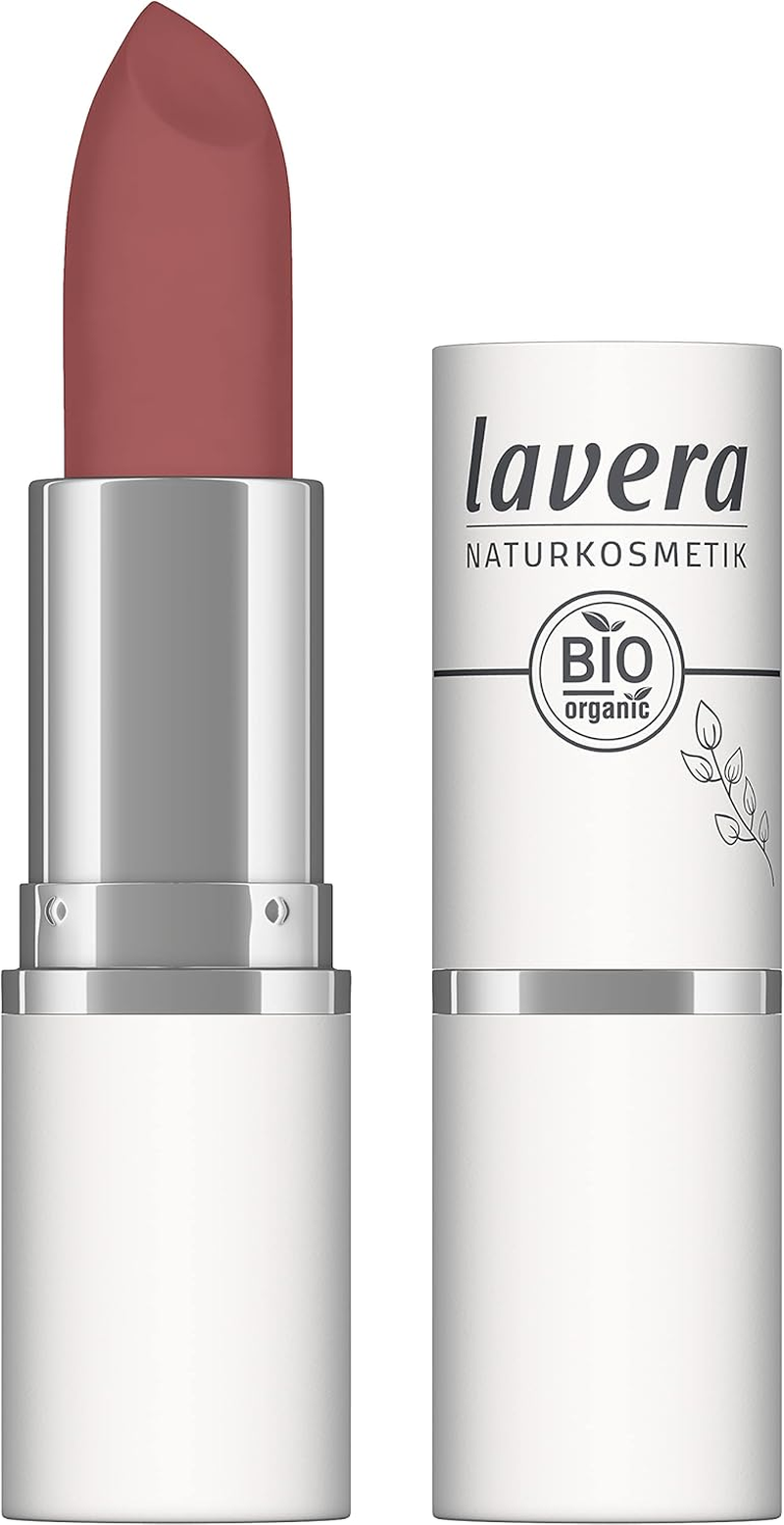 Lavera Velvet Matt Lipstick - Berry Nude 01 - Lipstick - Gluten Free - No Silicone - No Mineral Oil - No Microplastic - Creamy, Matte Texture - Organic Flower Butter - Organic Sunflower Oil - 4.5 G
