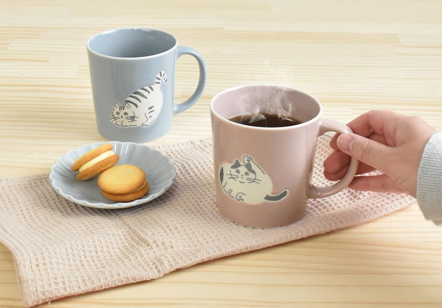 Ippinsha 60271 NECOTO Mug, 10.1 Fl Oz (300 Ml), Pink image number 3