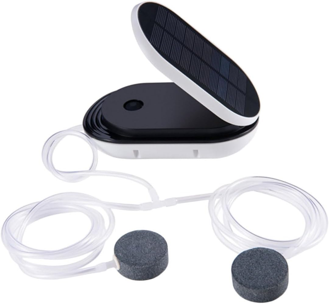 YARNOW Solar Oxygen Aerator Portable Sun Powered Pump for Outdoor Use Quiet Lightweight Design with Solar Panel Emergency Oxygen Increase Tool for Fish and Plants image number 1