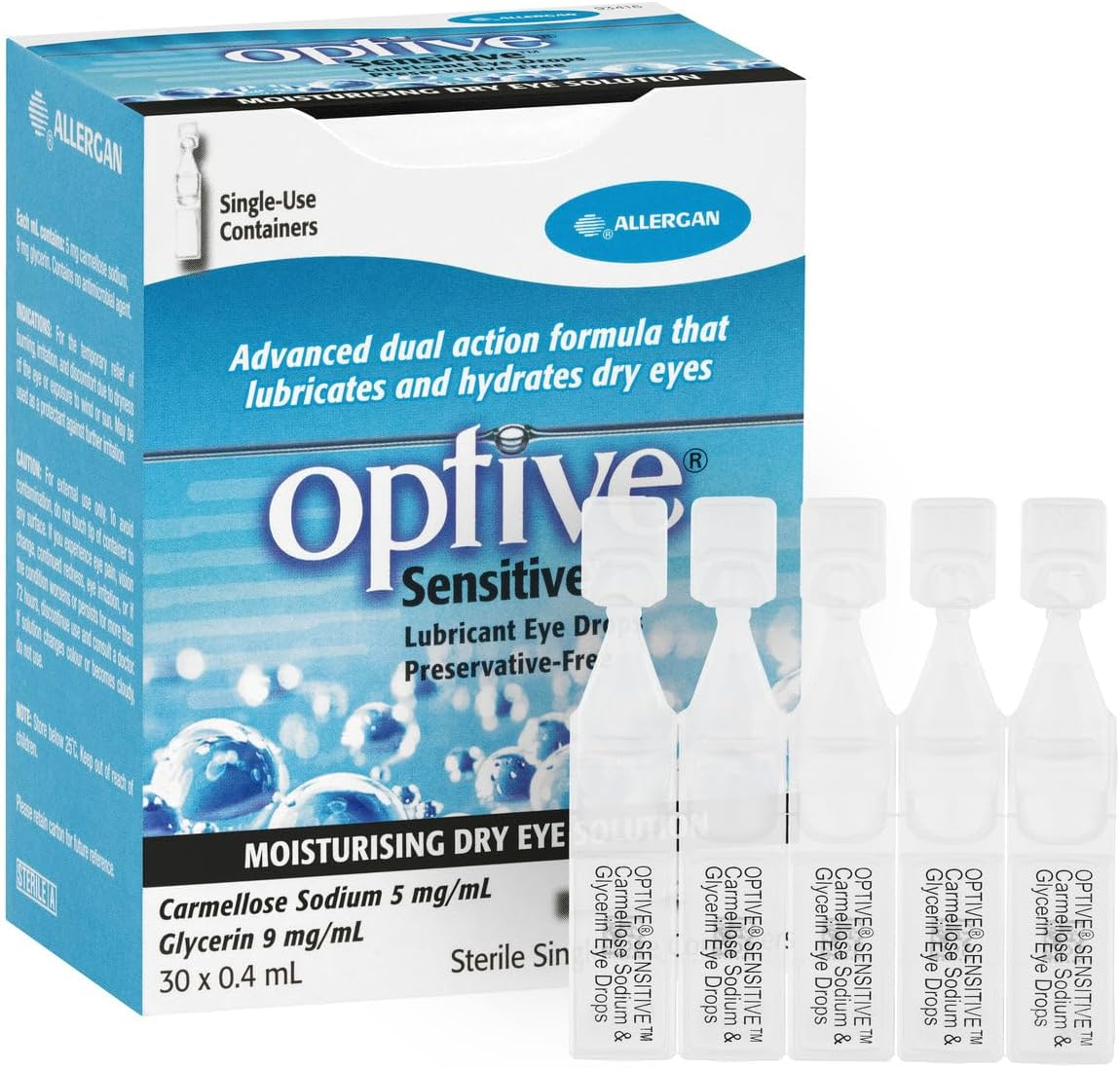 Allergan Optive UD Sensitive Lubricant Eye Drop 30 X 0.4 Ml