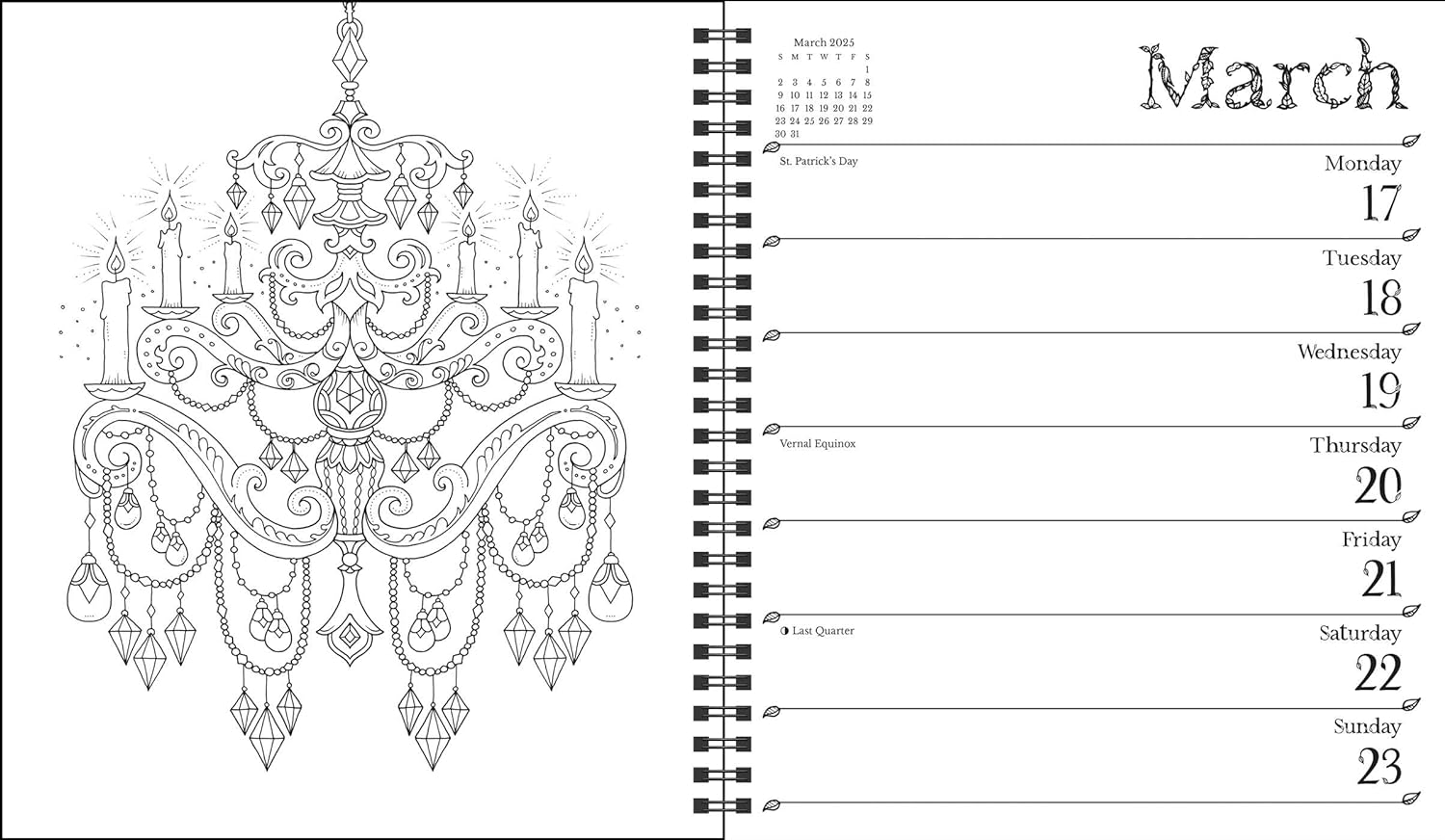 Johanna Basford 12-Month 2025 Weekly Coloring Calendar: a Special Collection of Whimsical Illustrations from Her Books image number 4