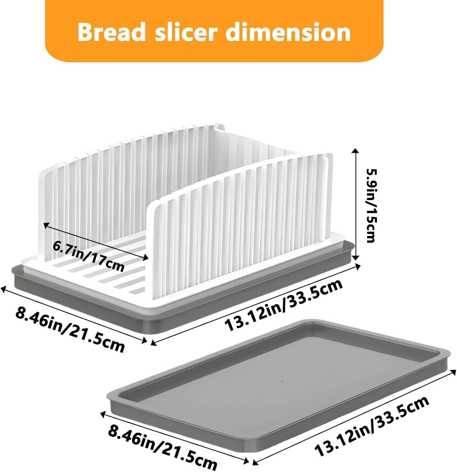 Bread Slicer for Homemade Bread,Adjustable Width Bread Slicing Guide,Foldable Compact Bread Cutting Slicer,With Crumb Tray,Suitability for Homemade Bread/Sourdough Bread/Bagels/Sandwich, Cakes image number 2