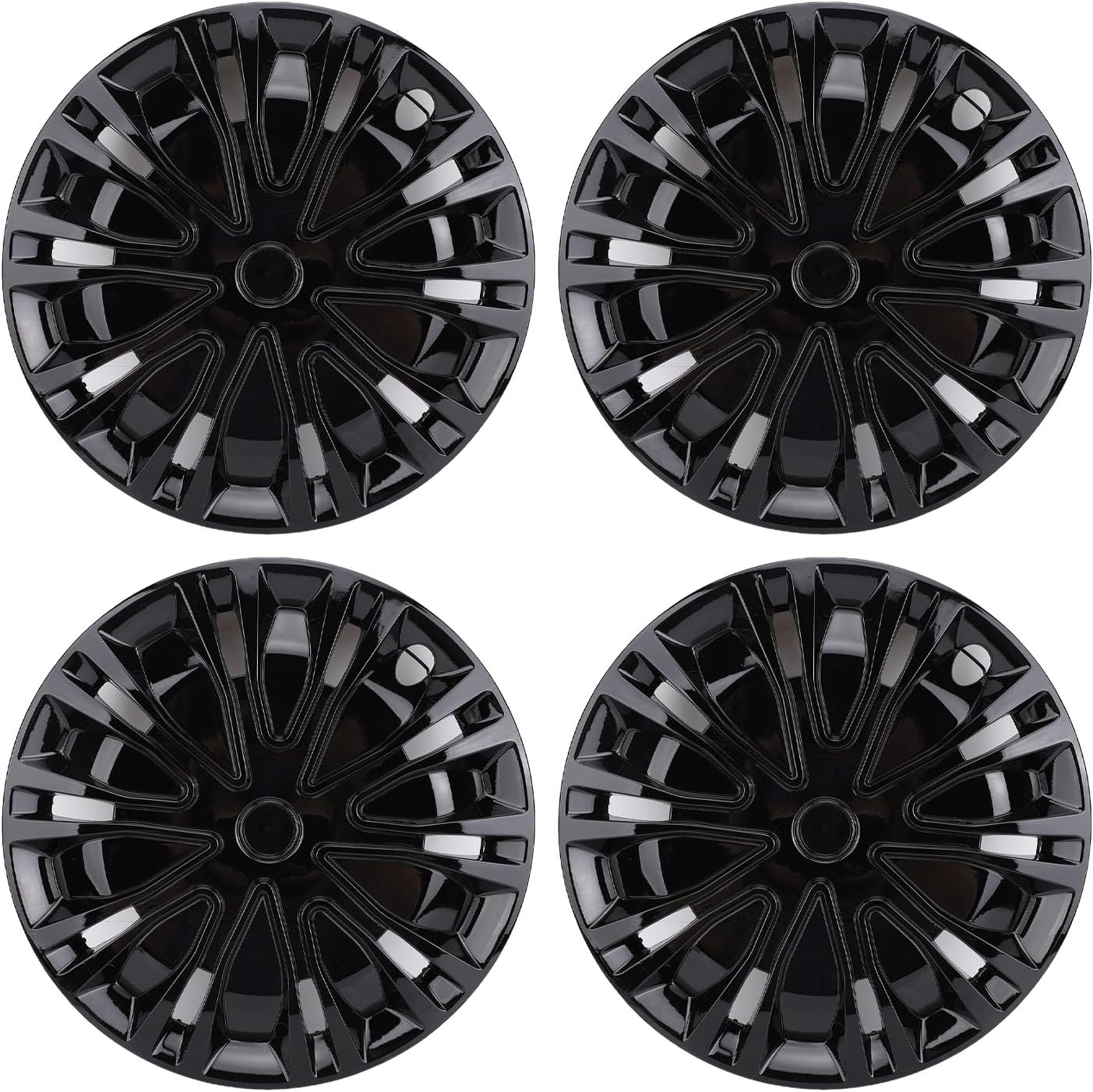 Cryfokt 15In Hubcaps, 4 Pcs Wheel Rim Cover R15 Full Protection for Most Cars Truck SUV (Black) - Silver Black image number 7