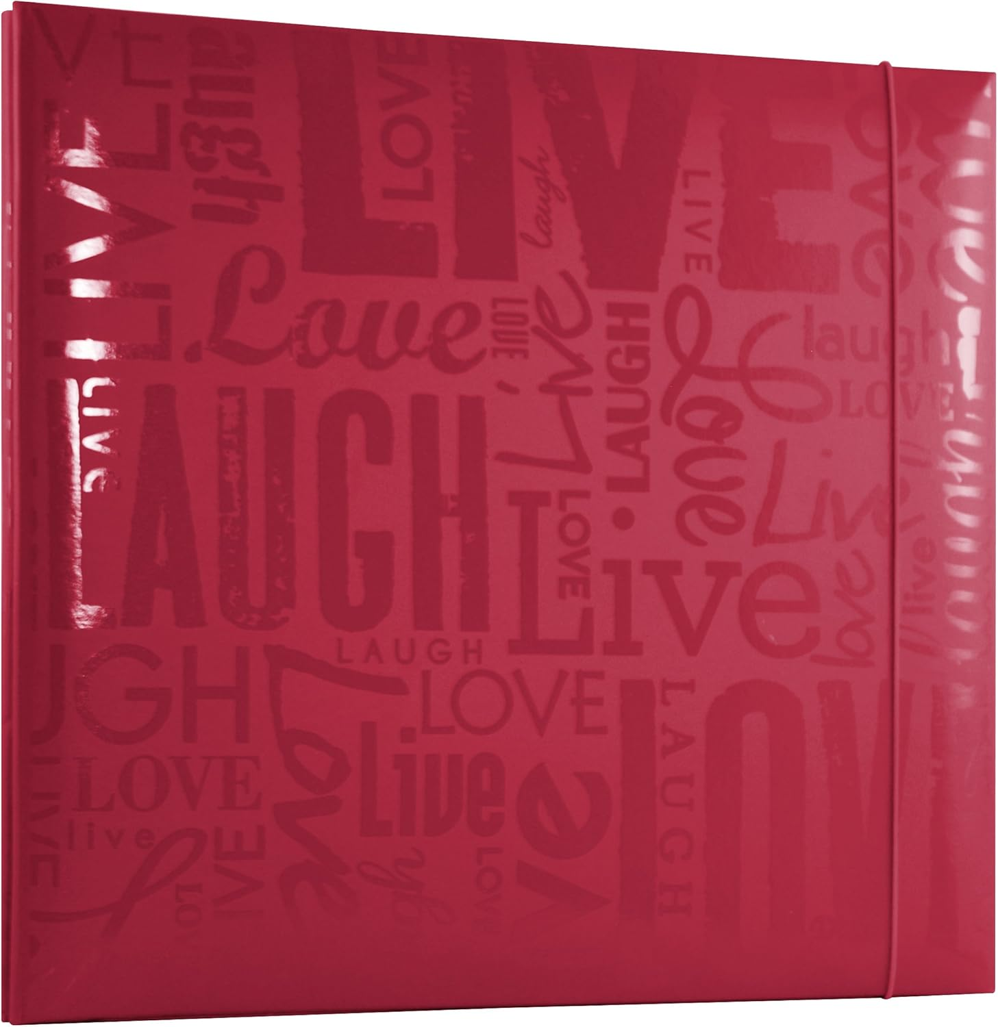 MCS Expressions Collection Live Laugh Love Expandable 10-Page Scrapbook Album with 12 X 12 Inch Pages, 13.5 X 12.5 Inch, Red