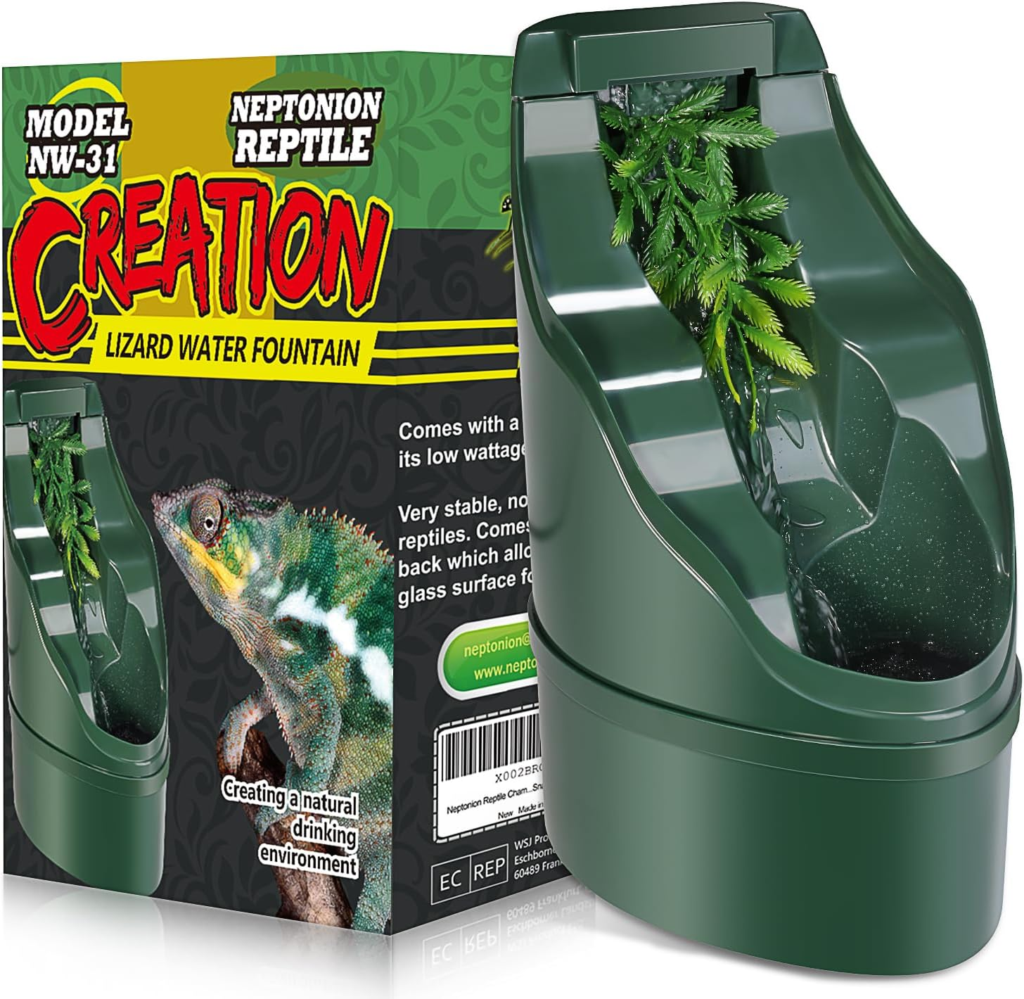 Reptile Chameleon Cantina Drinking Fountain Water Dripper Comes with Feeding Tongs and Frosted Tweezer for Amphibians Insects Lizard Turtle Snake Spider Frog Gecko