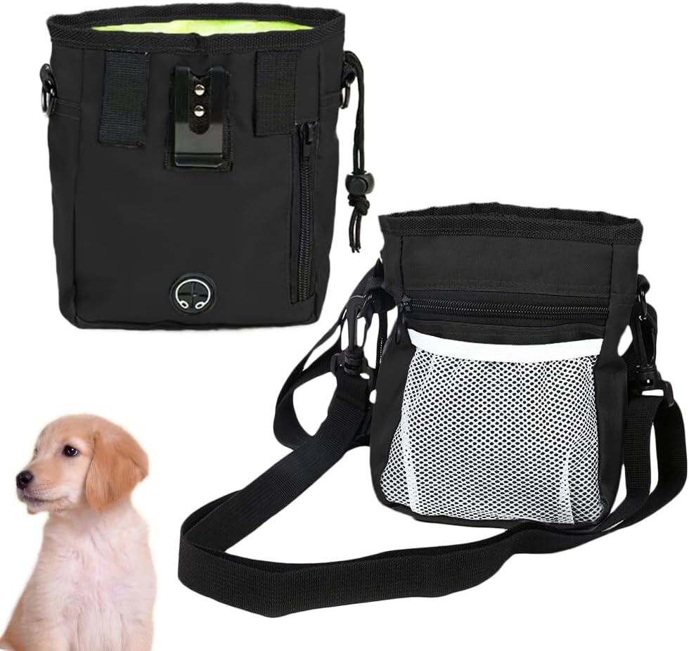 Dog Treat Training Pouch, 1Pc 3 Ways to Wear Dog Treat Pouch, Dog Treat Pouch Bag,Dog Treat Training Bag, Dog Treat Pouch Bag Puppy Dog Training Snack Bag (Black) image number 4
