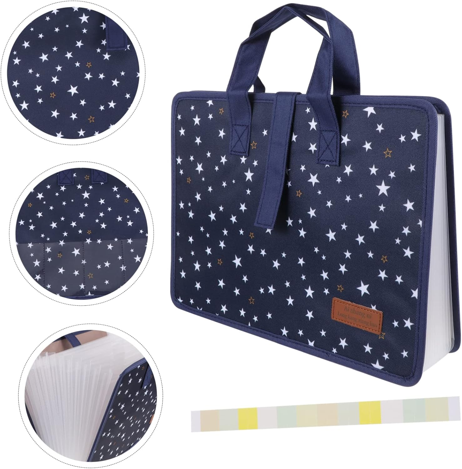 COLLBATH Expanding File Folder Document Bag for Paper Storage Portable Office School Filing Organizer Handle image number 5