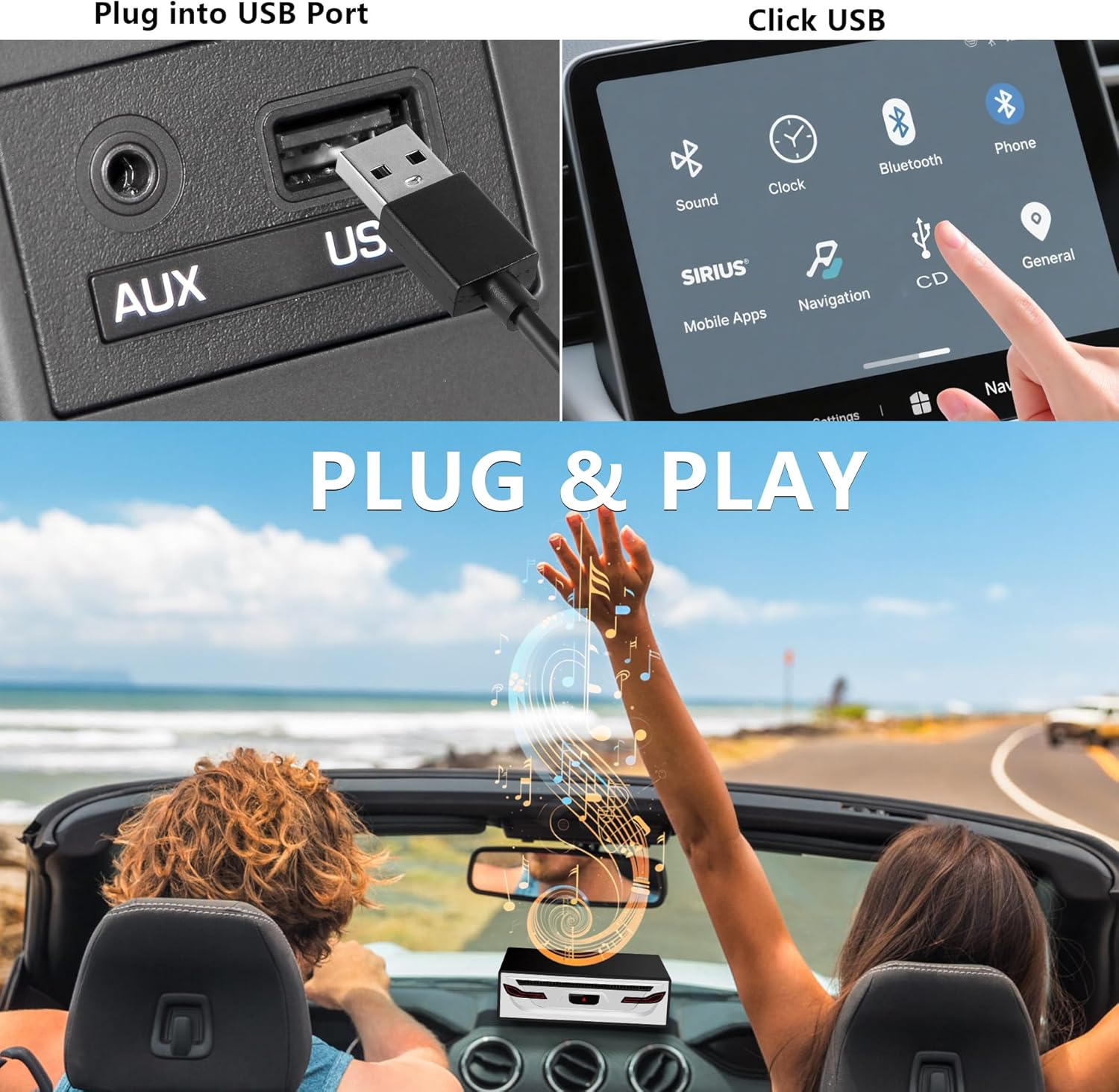 Car Stereo External Car Universal CD Player USB Connection Portable CD Player for Car Android Navigation/Tv/Macbook Pro/Laptops Desktops with USB Port Plug and Play image number 4