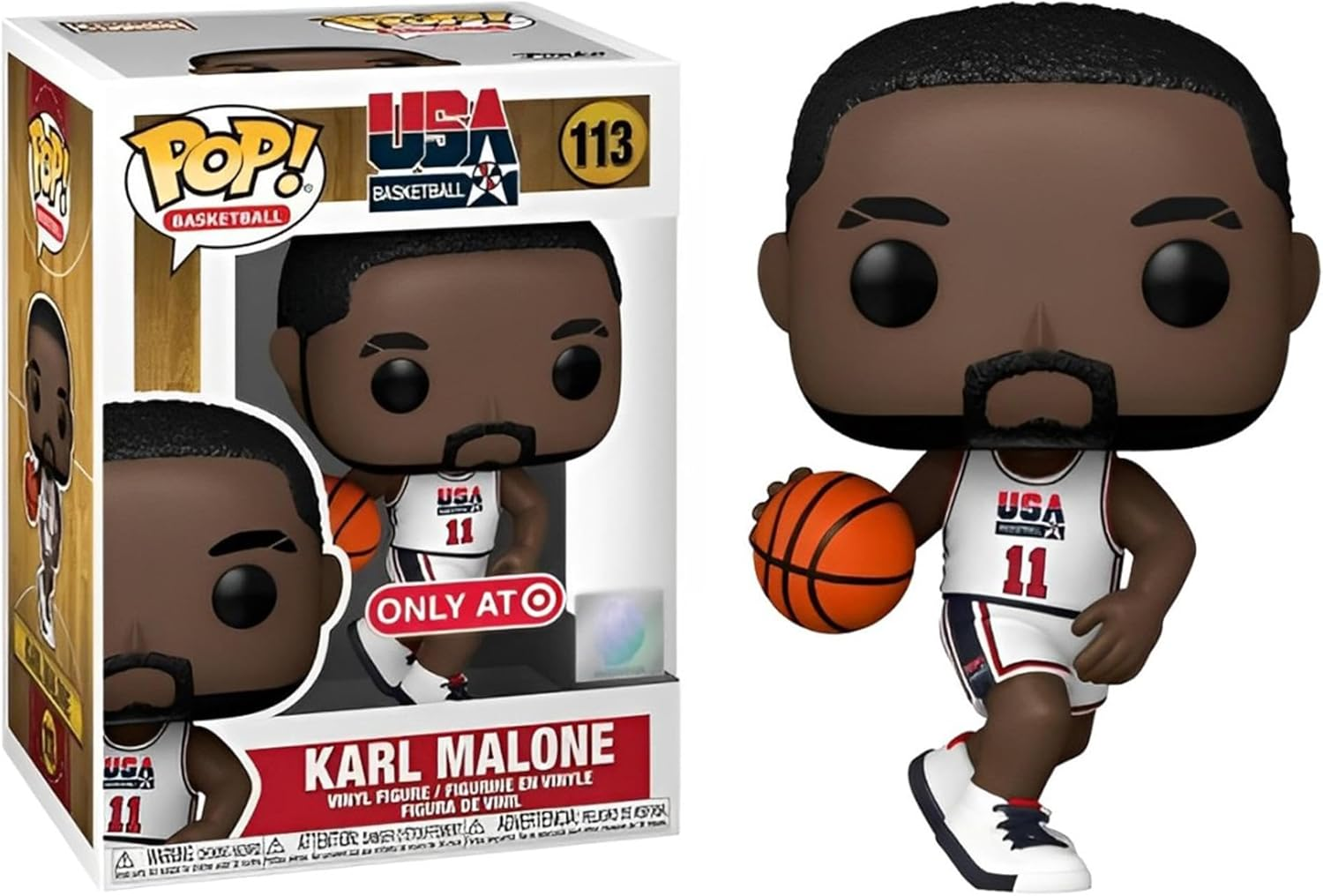 Pop Funko ! NBA: Legends - Karl Malone 92 Team USA White US Exclusive Vinyl Figure, 3.75-Inch Height