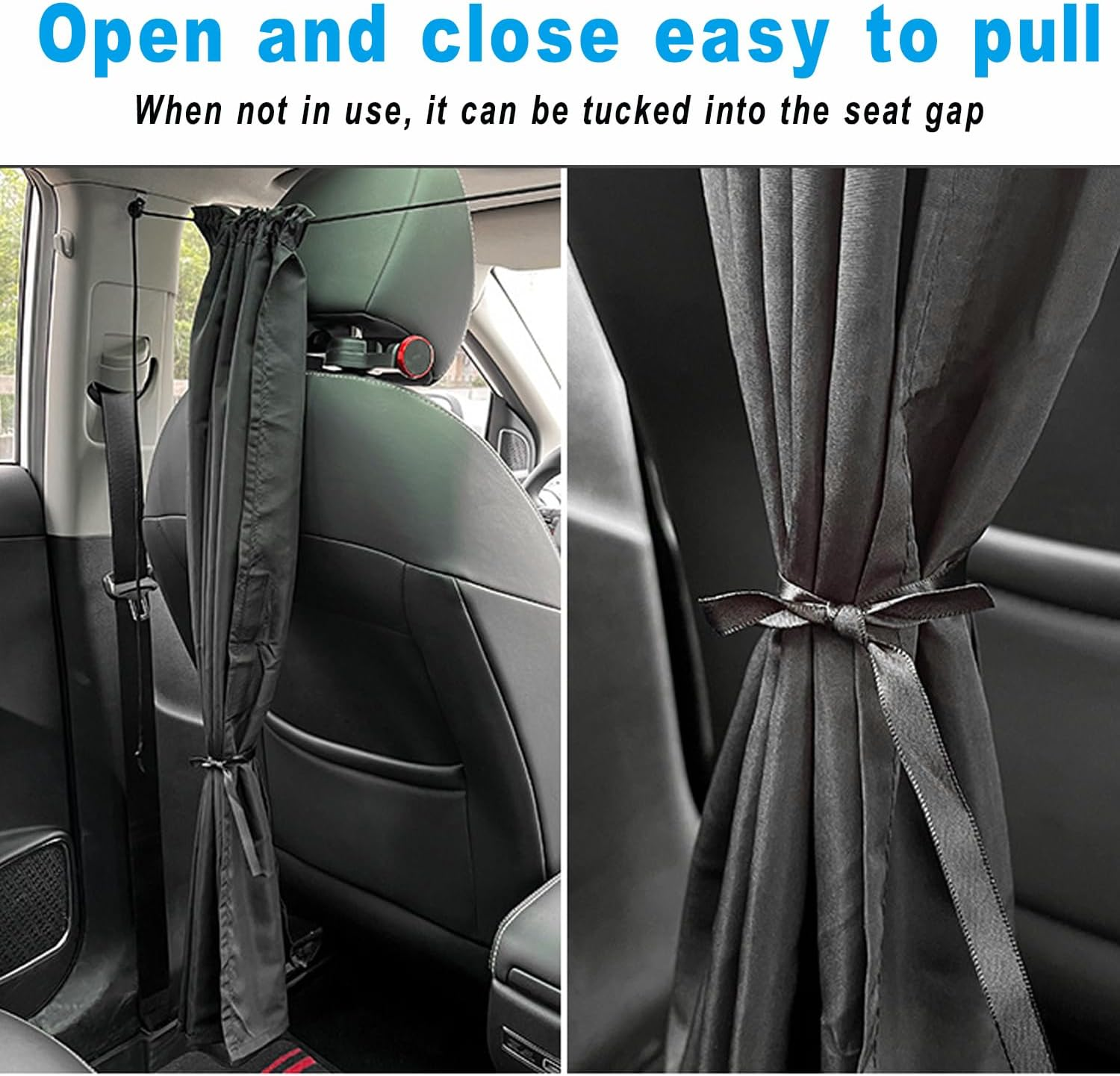 BEANPRECOY 3Pcs Car Privacy Curtains 95 Percent Blackout Car Window Covers UV Protection for Car Camping Breathable Comfortable Easy to Clean Rear Seat Curtains Adapt to All Kinds of Cars Suvs Pickups image number 6