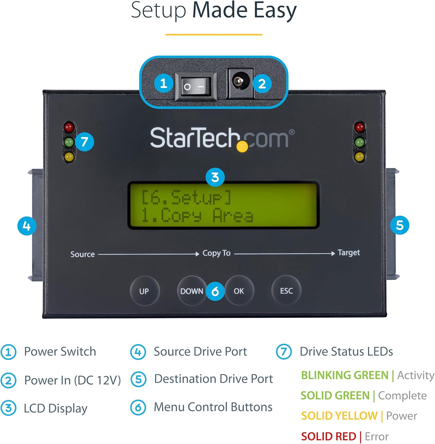 Startech.Com Standalone 2.5/3.5 Inches SATA Hard Drive Duplicator with Multi HDD/SSD Image Backup Library (SATDUP11IMG) image number 4