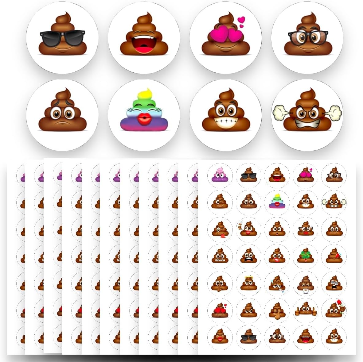Poop Stickers - 420 Cute Stickers for Poop Party Decorations, Potty Traininga and Poop Party Supplies (420) image number 2