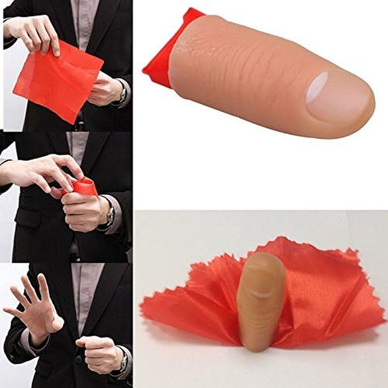 Milesmagic Magician'S Rubber Thumb Tip with Silk Close up Trick for Vanishing Gimmick Appearing Disappearing Real Finger Magic Tricks image number 6