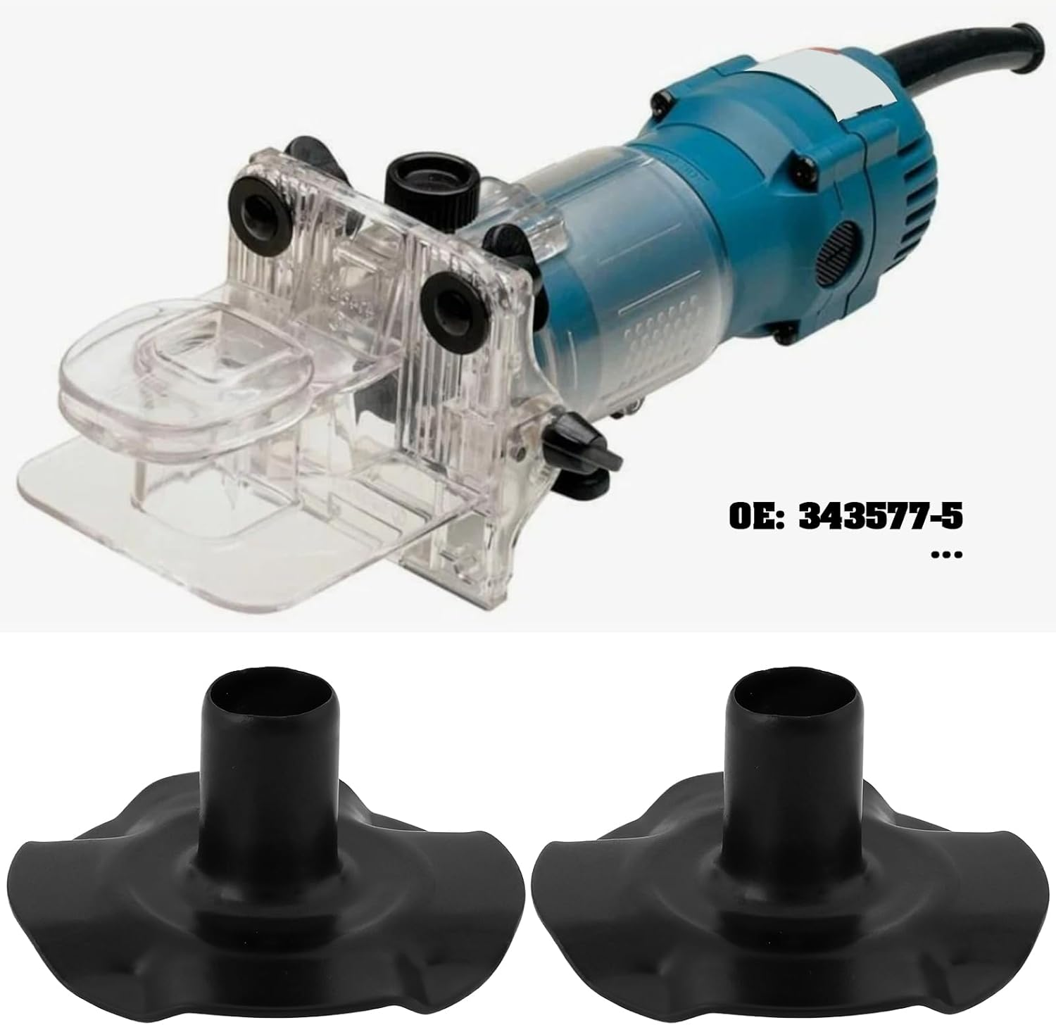 2Pcs Template Guide Sleeve 343577-5 Compatible with Makita 3707F 3707FC 3708 RT0700 Laminate Trimmer, 10Mm image number 1