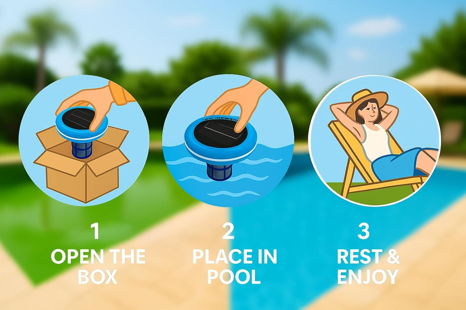 Solar Pool Maid Mineral System - Pool Cleaner, Solar-Powered Floating Mineral Accessory for Water Balance, Use up to 85% Less Chemicals, for Pools up to 133,000 Litres, Lifetime Replacement Program image number 2