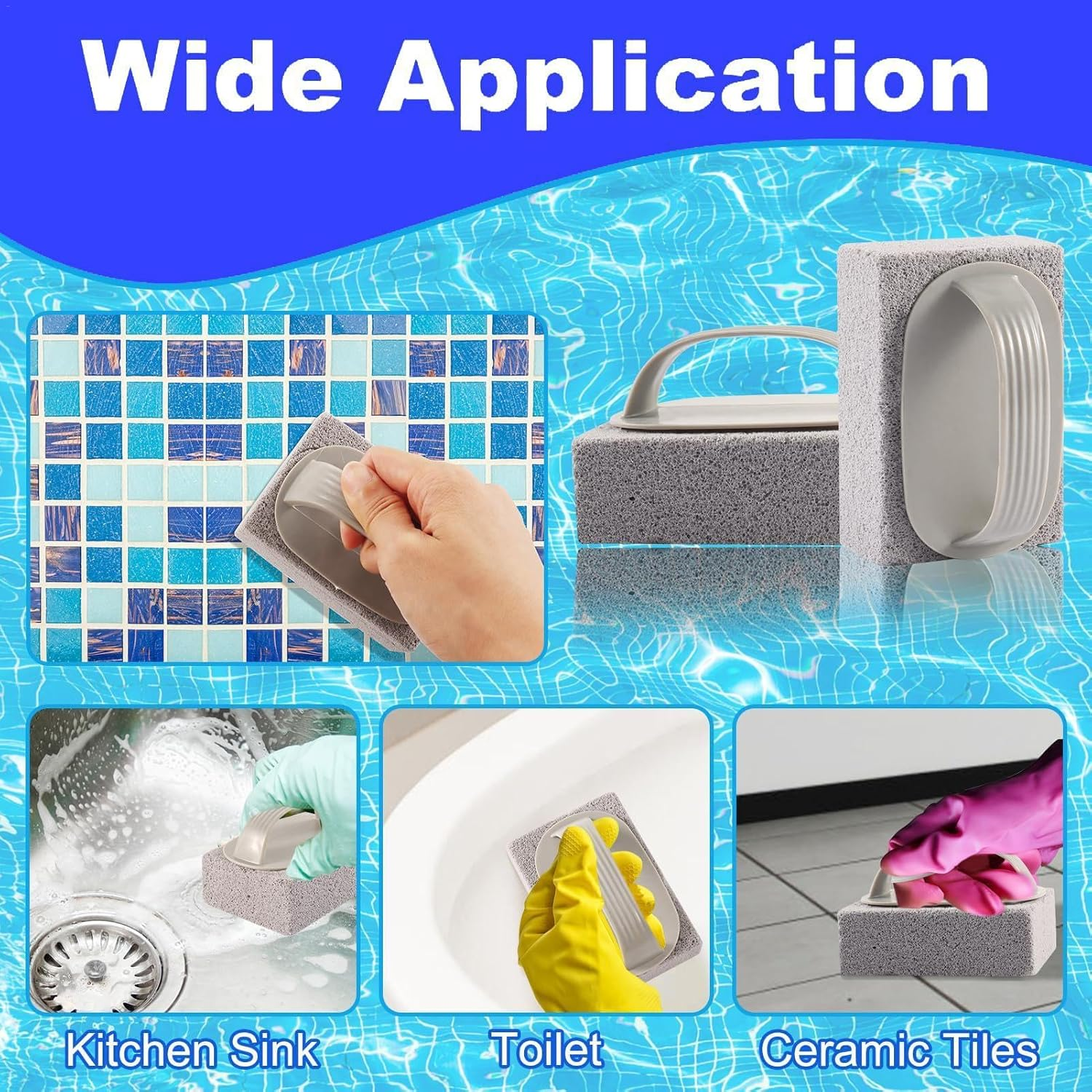 Meindin Pumice Stone for Pool Cleaning | Tile Stone for Pools - Handheld Grout & Concrete Cleaning, Calcium Remover for Pool Tile, Pumice Stone for Cleaning image number 5