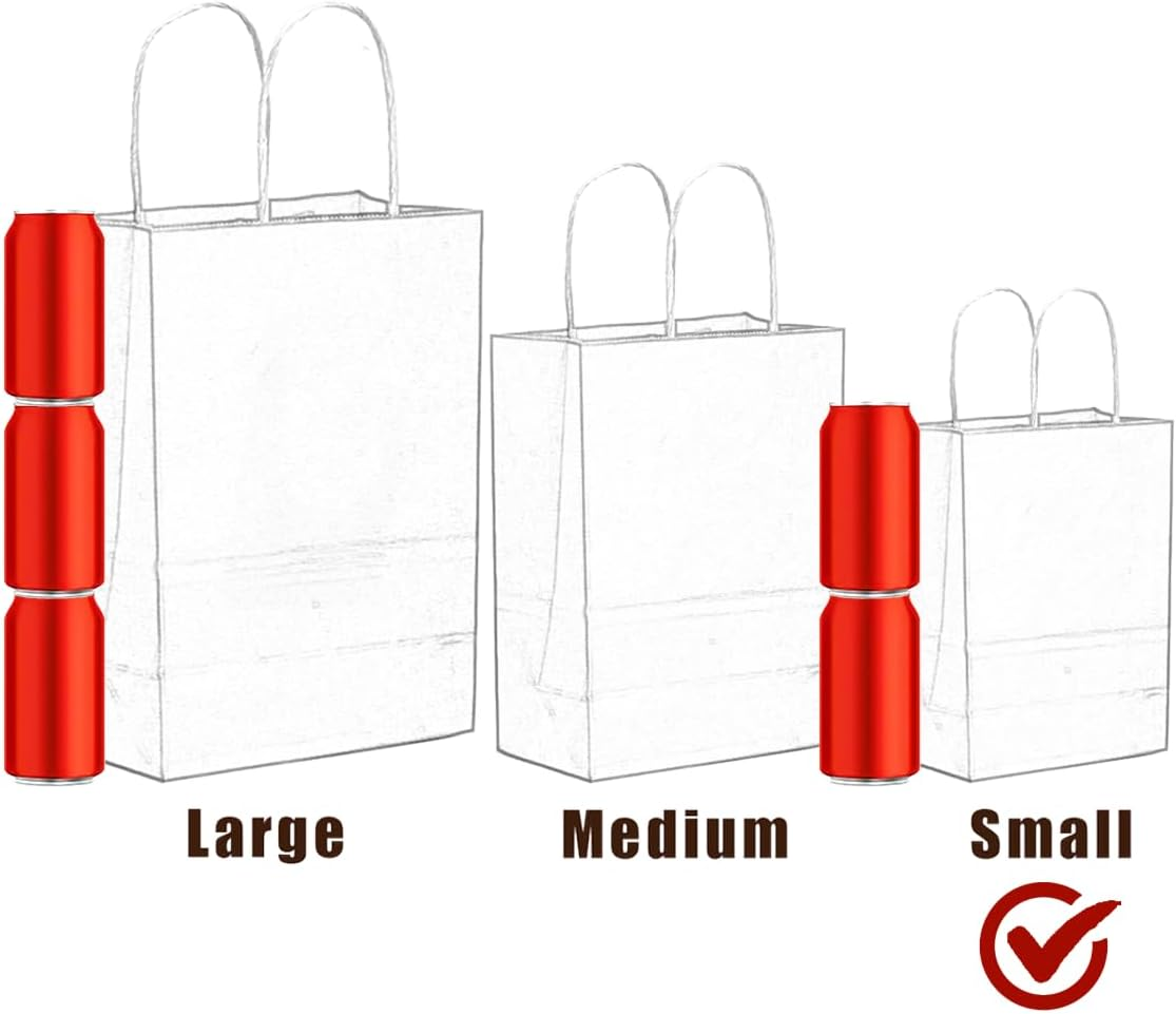 Gcardist 32 Kraft Bags 21X15X8Cm with Handles Small Gift Party Bags Purple Shopping Treat Bags Multiple Uses（8.3X6X3.2Inch Small Size）