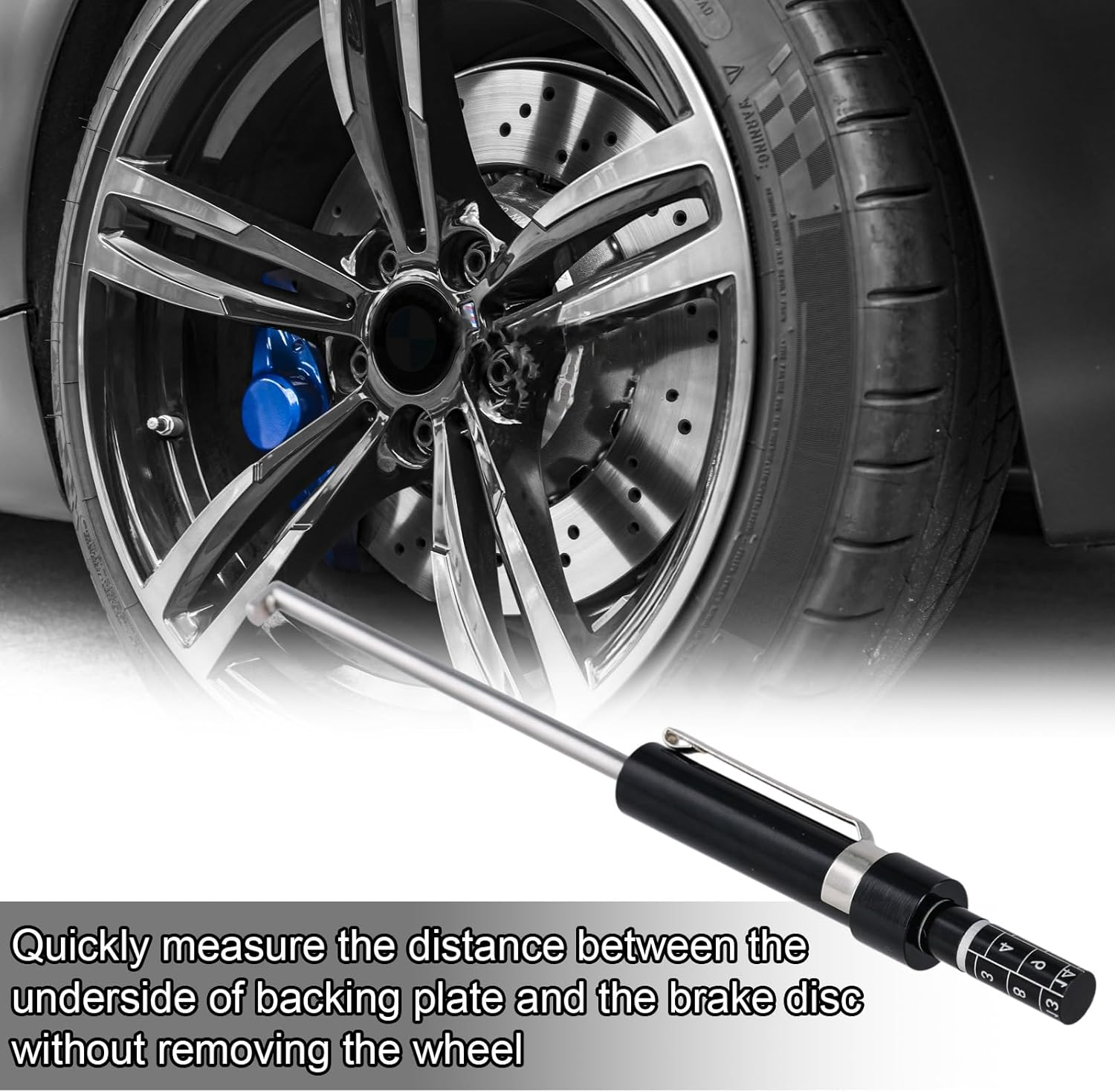 2Pcs Car Brake Pad Thickness Gauge, Brake Pad Gauge Brake Measuring Tool with Scale Brake Pad Tester Brake Shoe Gauge for Internal External Brake Pads Measurement image number 3