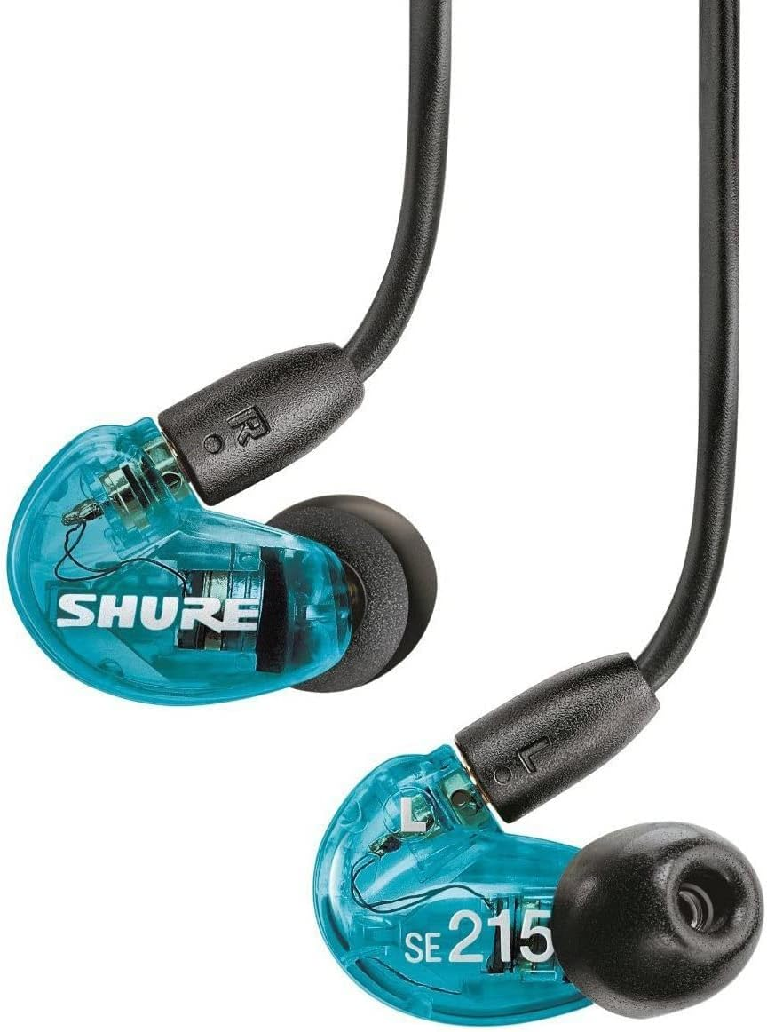 Shure SE215 PRO Wired Earbuds - Professional Sound Isolating Earphones, Clear Sound & Deep Bass, Single Dynamic Microdriver, Secure Fit in Ear Monitor, plus Carrying Case & Fit Kit - Blue (SE215SPE) - Black image number 2