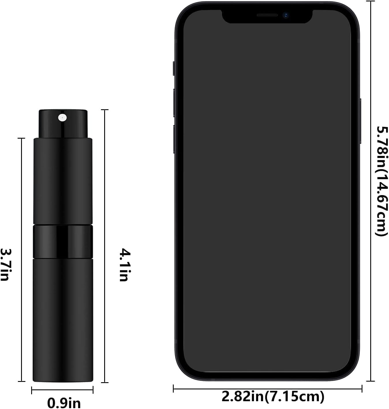 Mini Travel Perfume Atomizer,8Ml Portable Refillable Bottle,Aluminium Twist Type Pocket Fragrance Atomizer for Women and Men (Black) image number 3