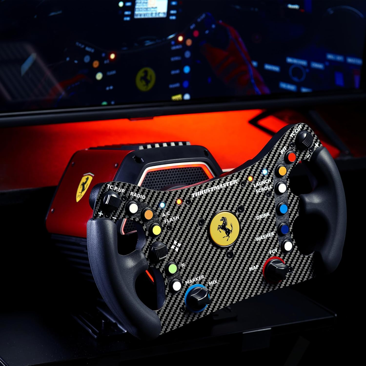Thrustmaster Ferrari 488 GT3 Wheel Add-On - Compatible with PS, XBOX, PC image number 1