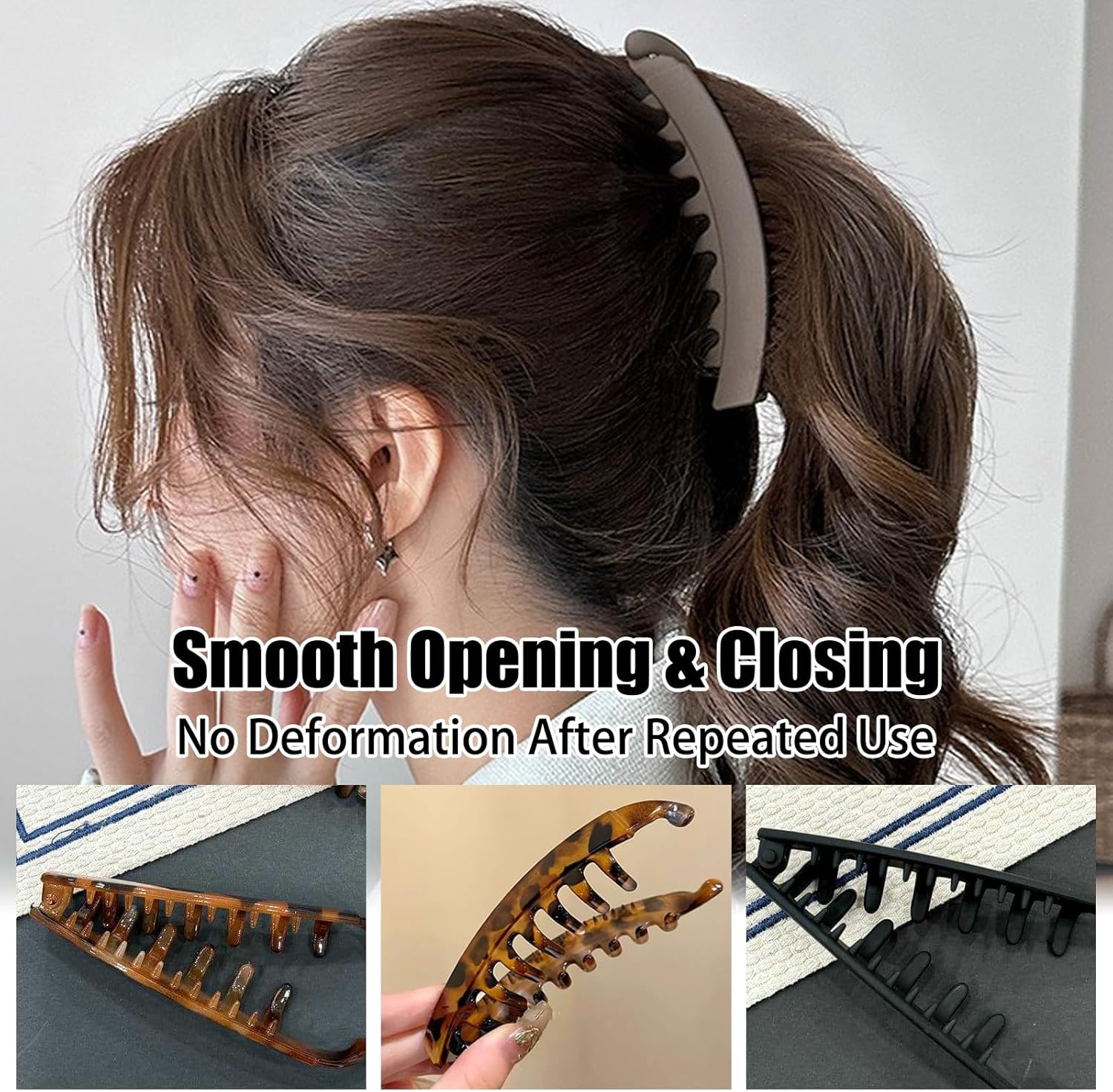 Banana Hair Clips, Large Hair Clip for Thick Hair, Strong Hold Ponytail Banana Clip, Double Comb, Long Clips, French Hair Accessories for Girls and Women, 7 Pieces image number 1